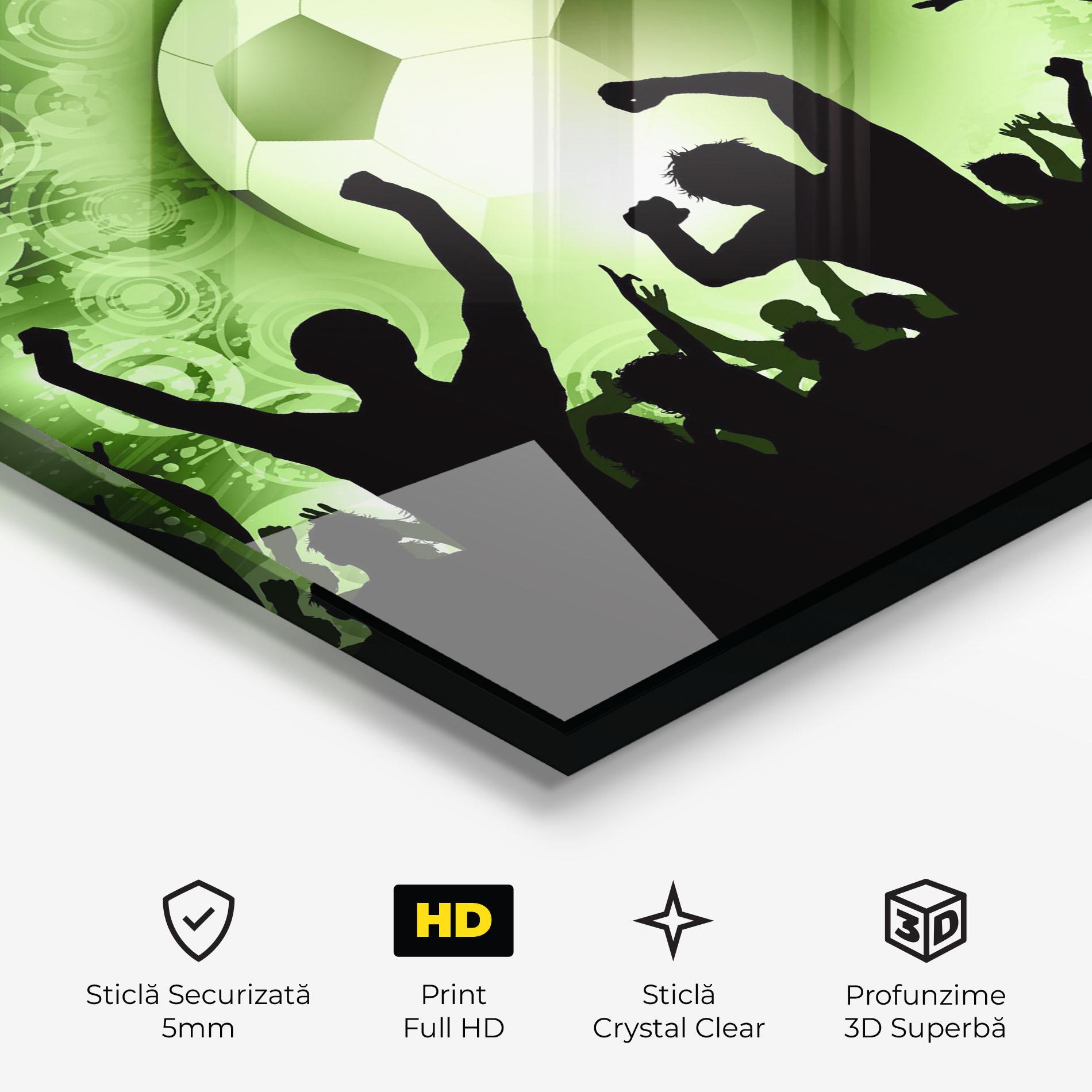 Tablou Sticla Football Crowd mockup 3