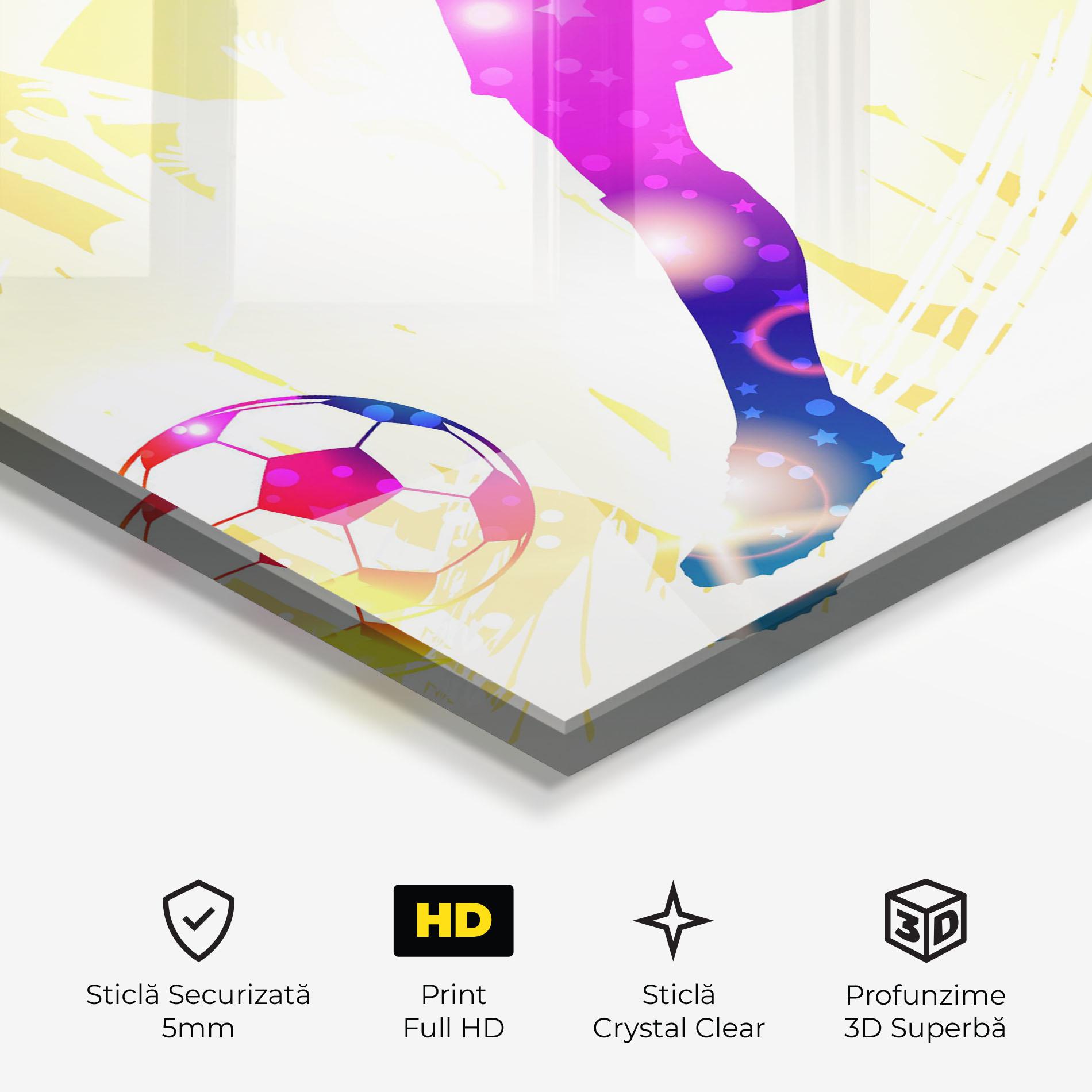 Tablou Sticla Football Gold Art mockup 3