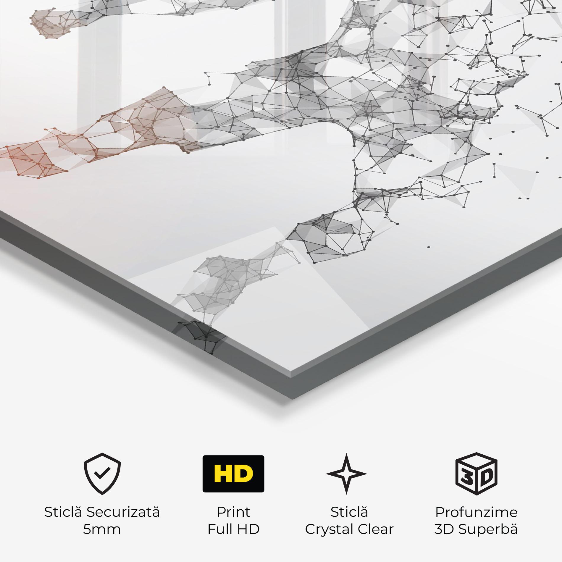 Tablou Sticla Football Orange Ball mockup 3