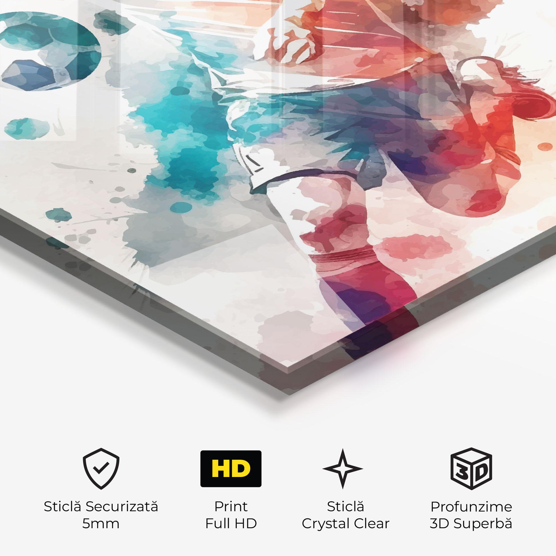 Tablou Sticla Football Watercolor mockup 3