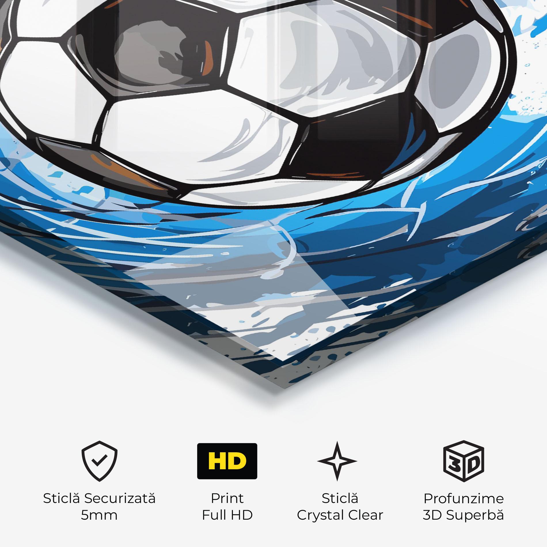 Tablou Sticla Football Wave mockup 3