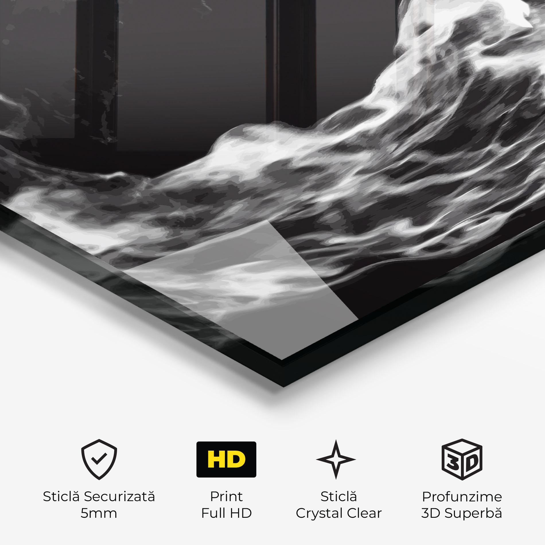 Tablou Sticla Football White Smoke mockup 3