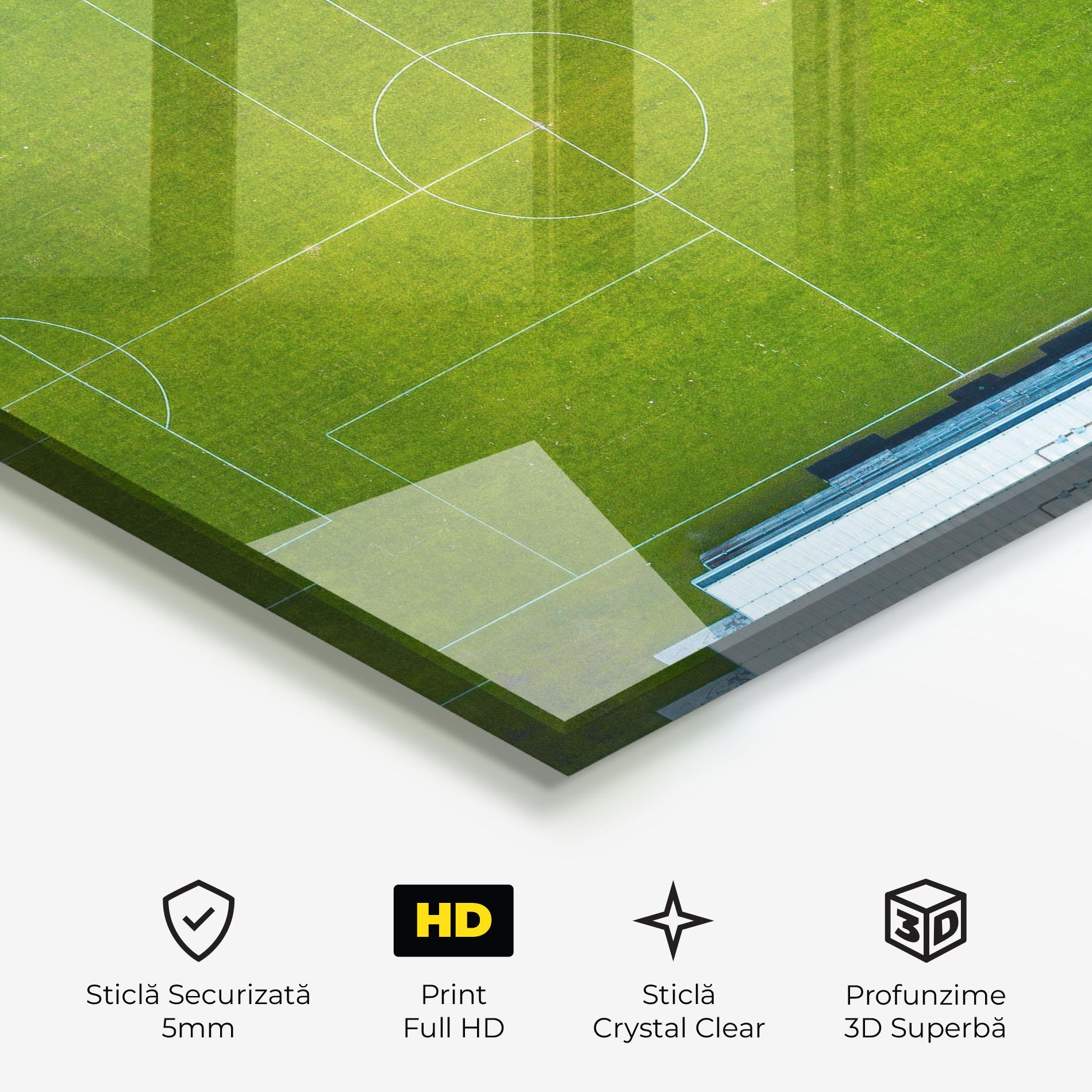 Tablou Sticla Green Football Field mockup 3