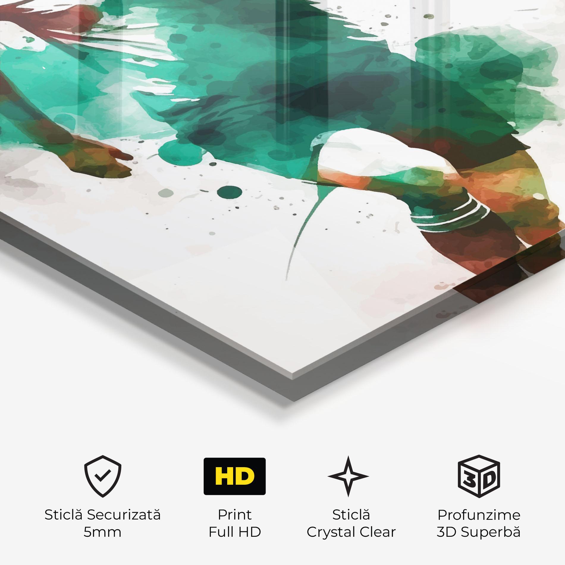 Tablou Sticla Green Football mockup 3