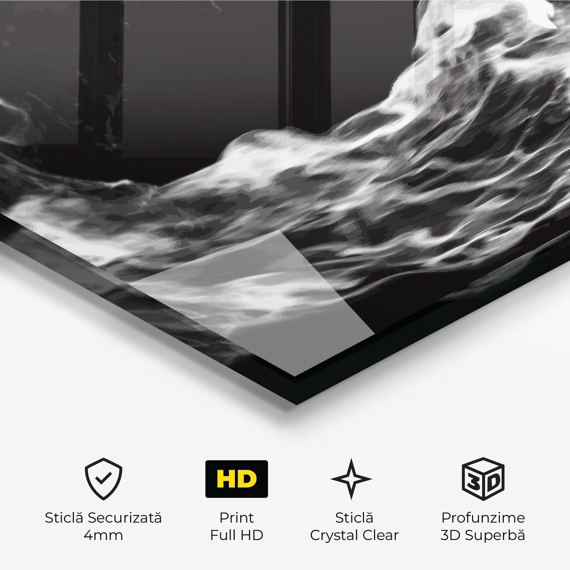 Tablou Sticla Football White Smoke mockup 3