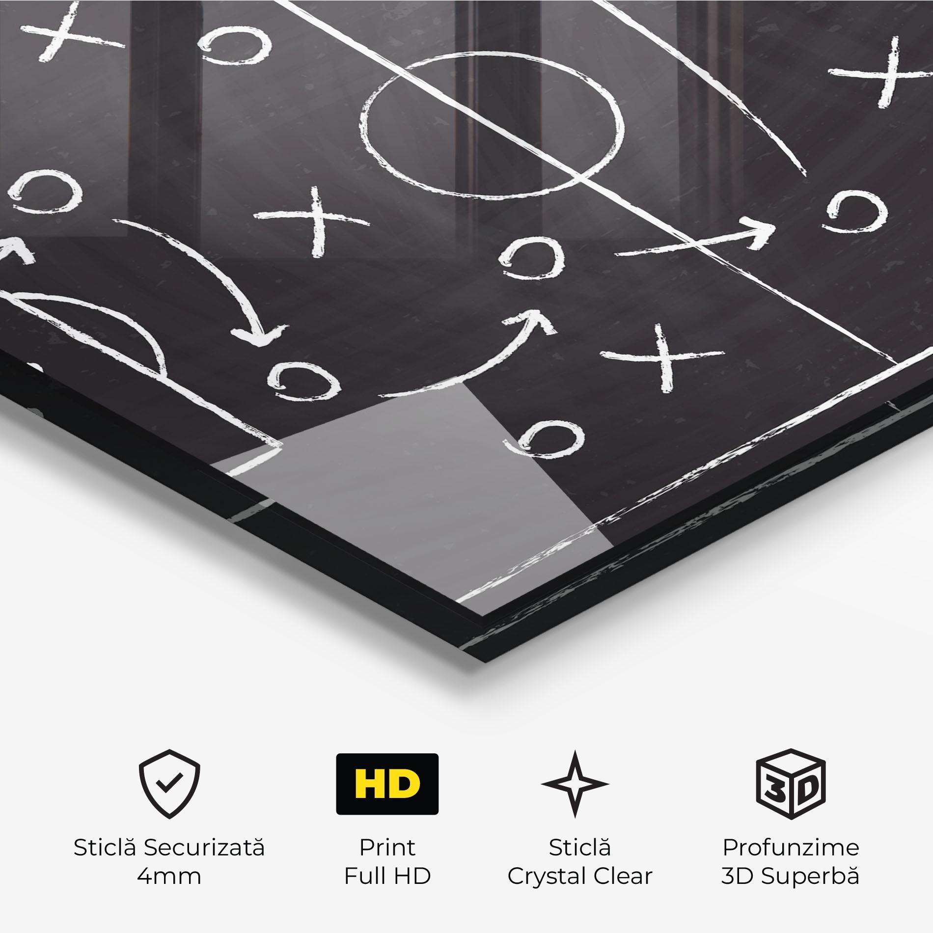 Tablou Sticla Grey Board Football mockup 3