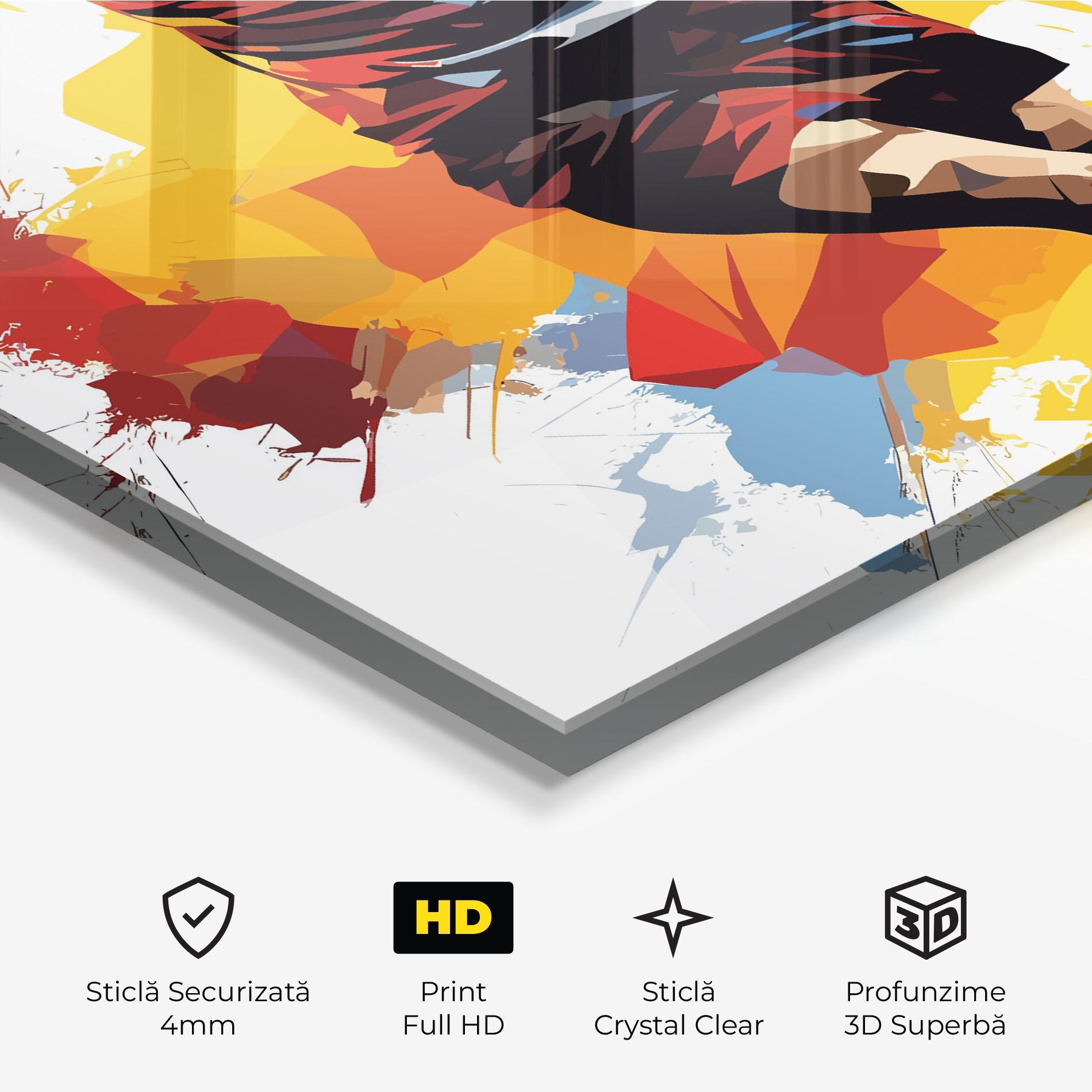 Tablou Sticla Yellow Paint Football mockup 3