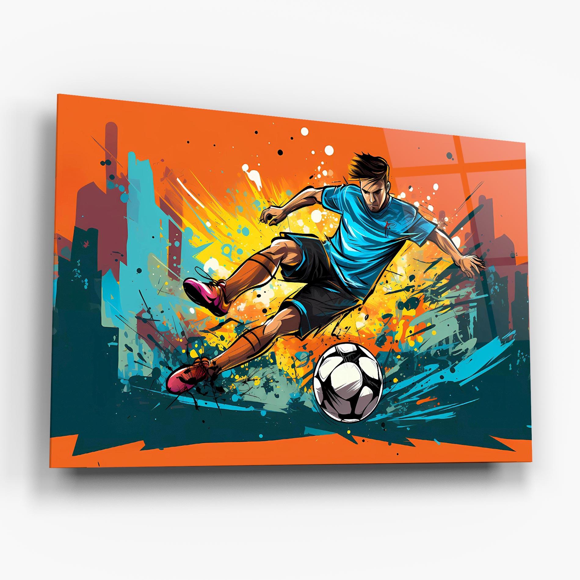 Tablou Sticla Blue Tshirt Football mockup 6