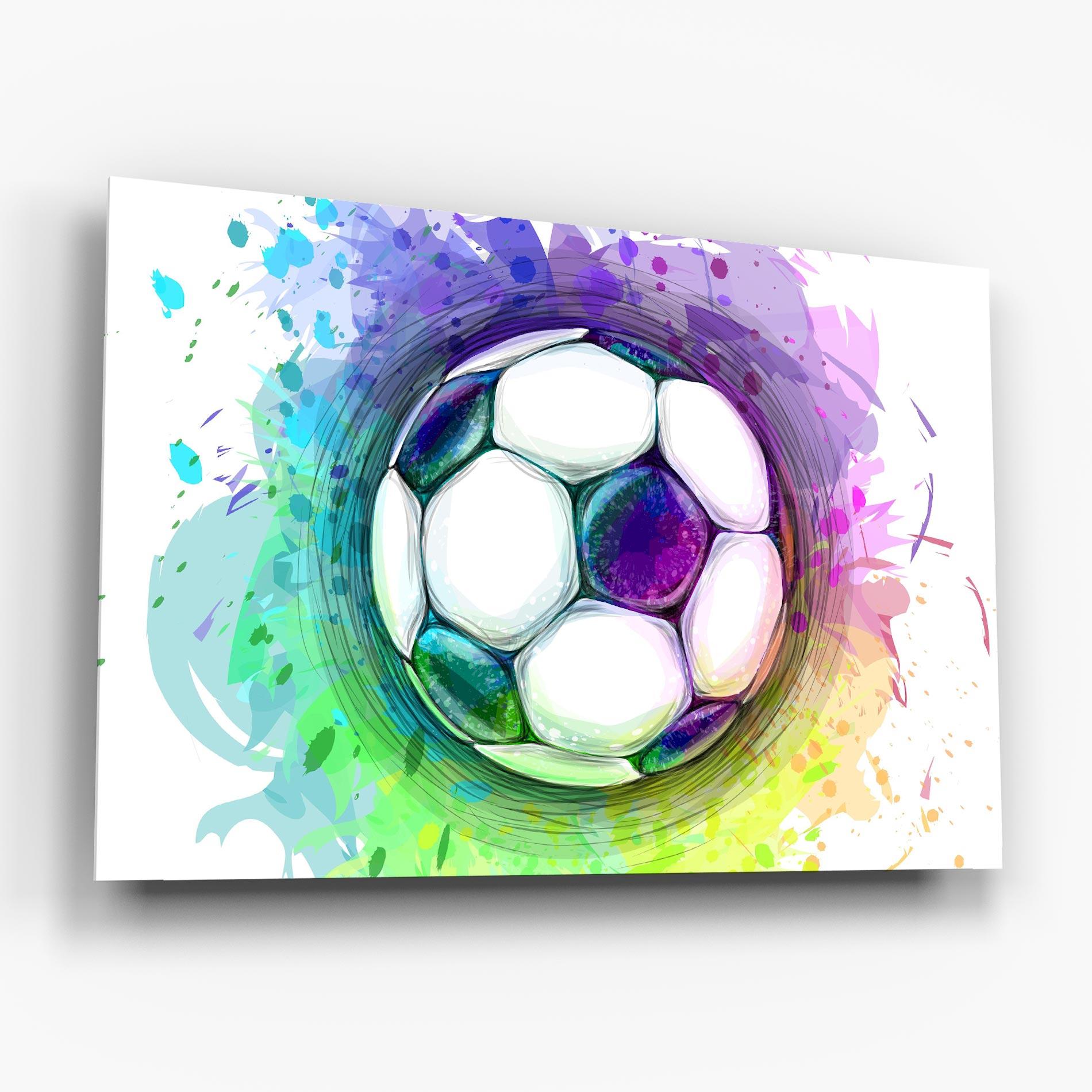 Tablou Sticla Colorful Football mockup 6