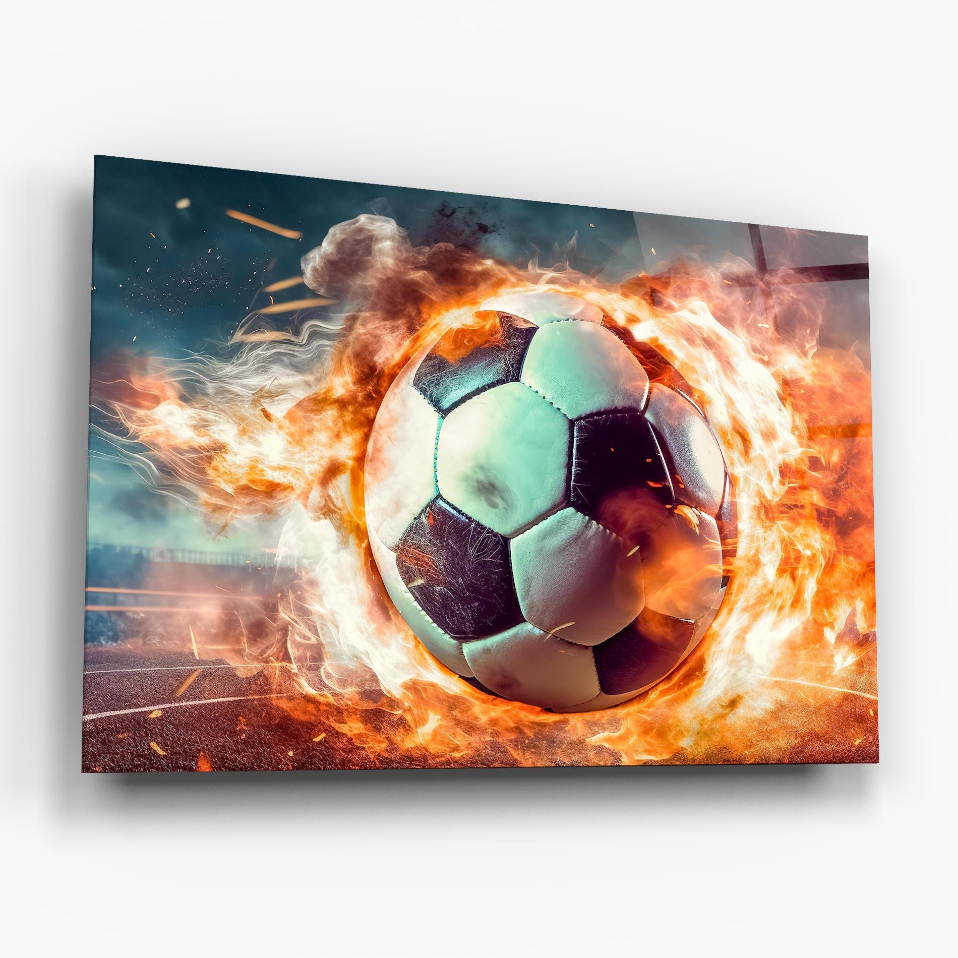 Tablou Sticla Football Explosion mockup 6