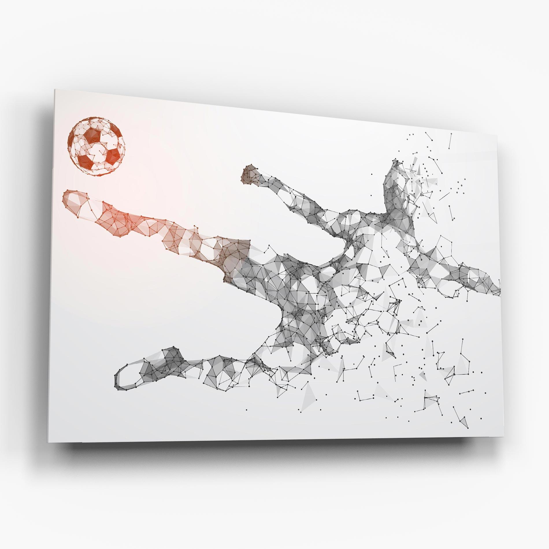 Tablou Sticla Football Orange Ball mockup 6
