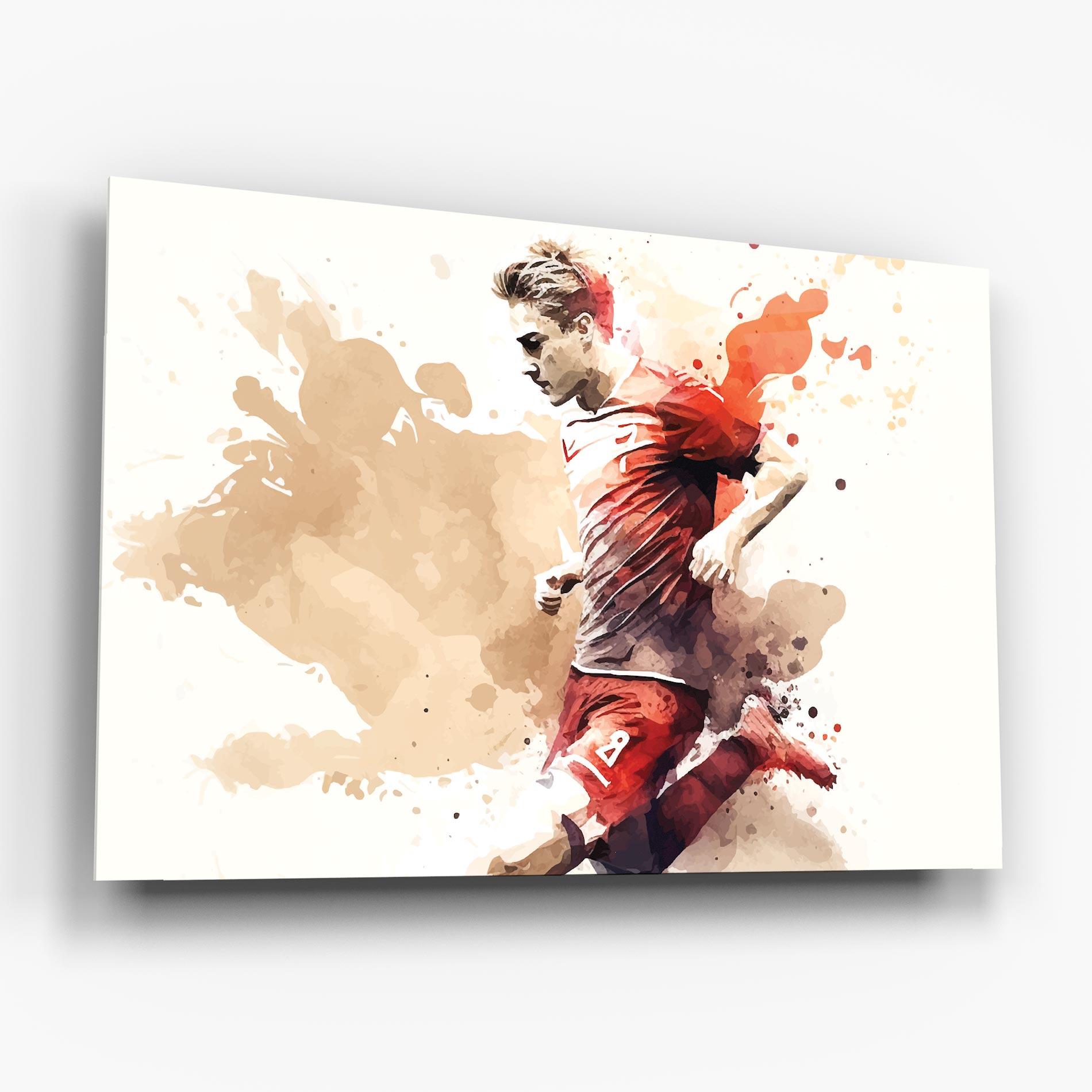 Tablou Sticla Football Red Cream mockup 6