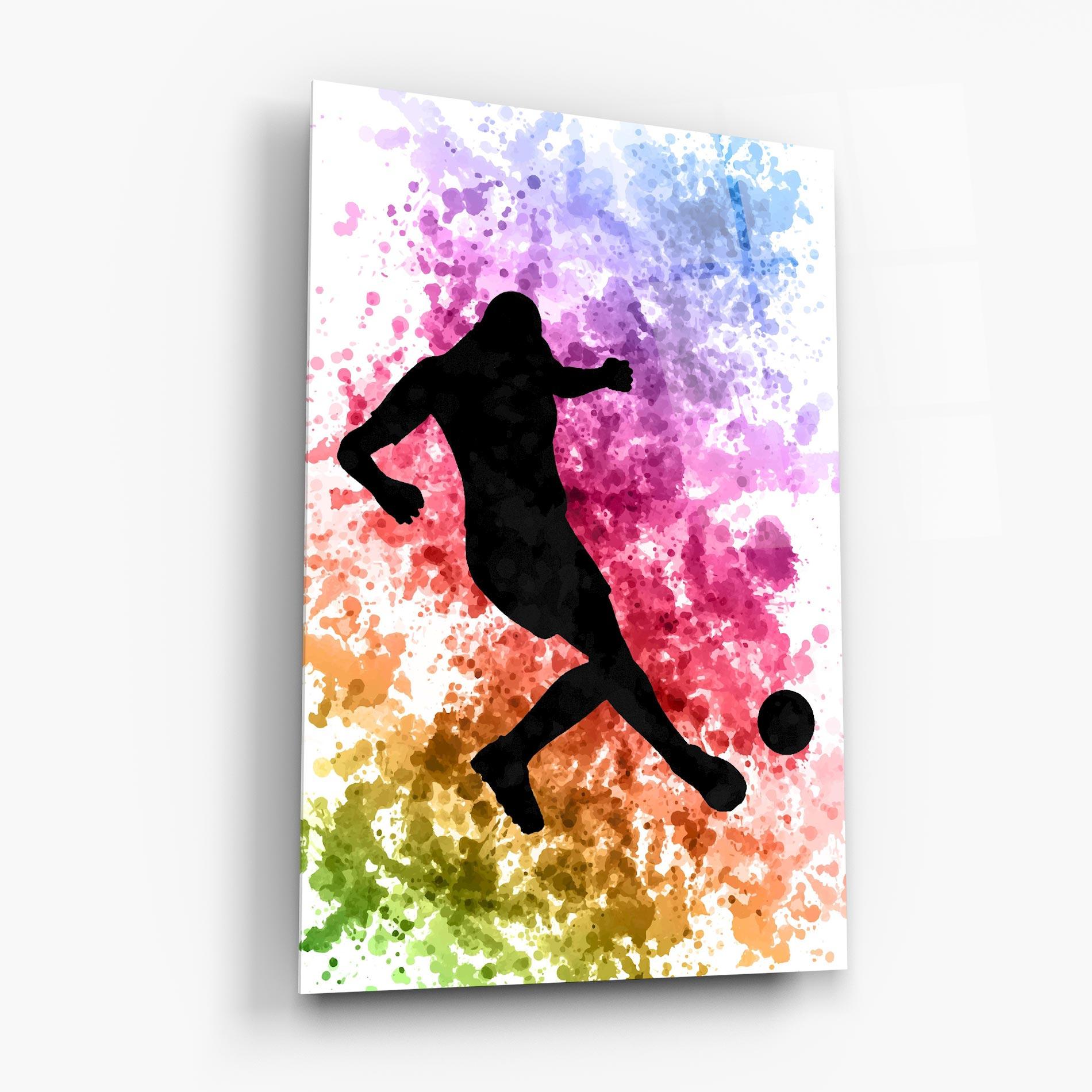 Tablou Sticla Colorful Art Football mockup 6