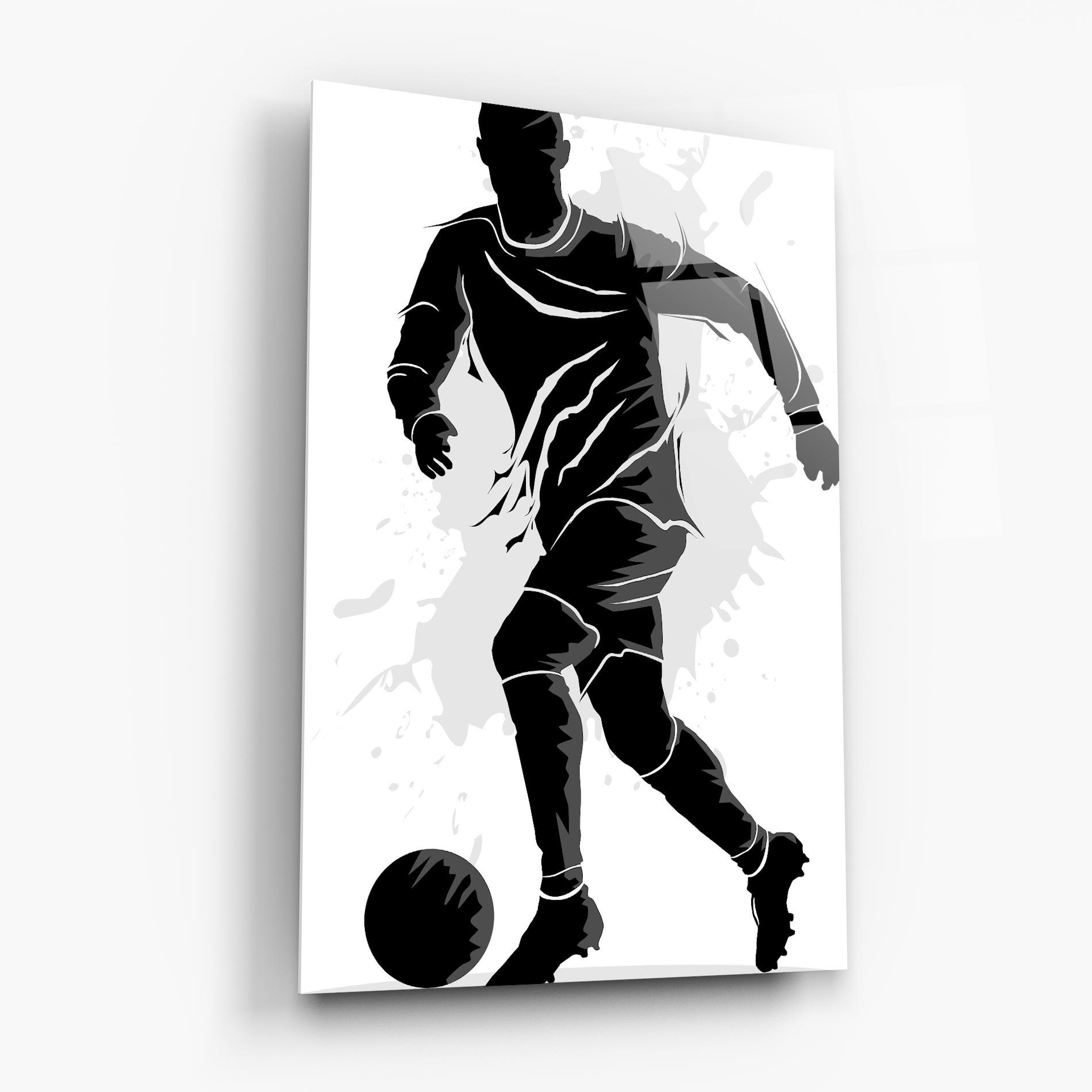 Tablou Sticla Football Shadow mockup 6