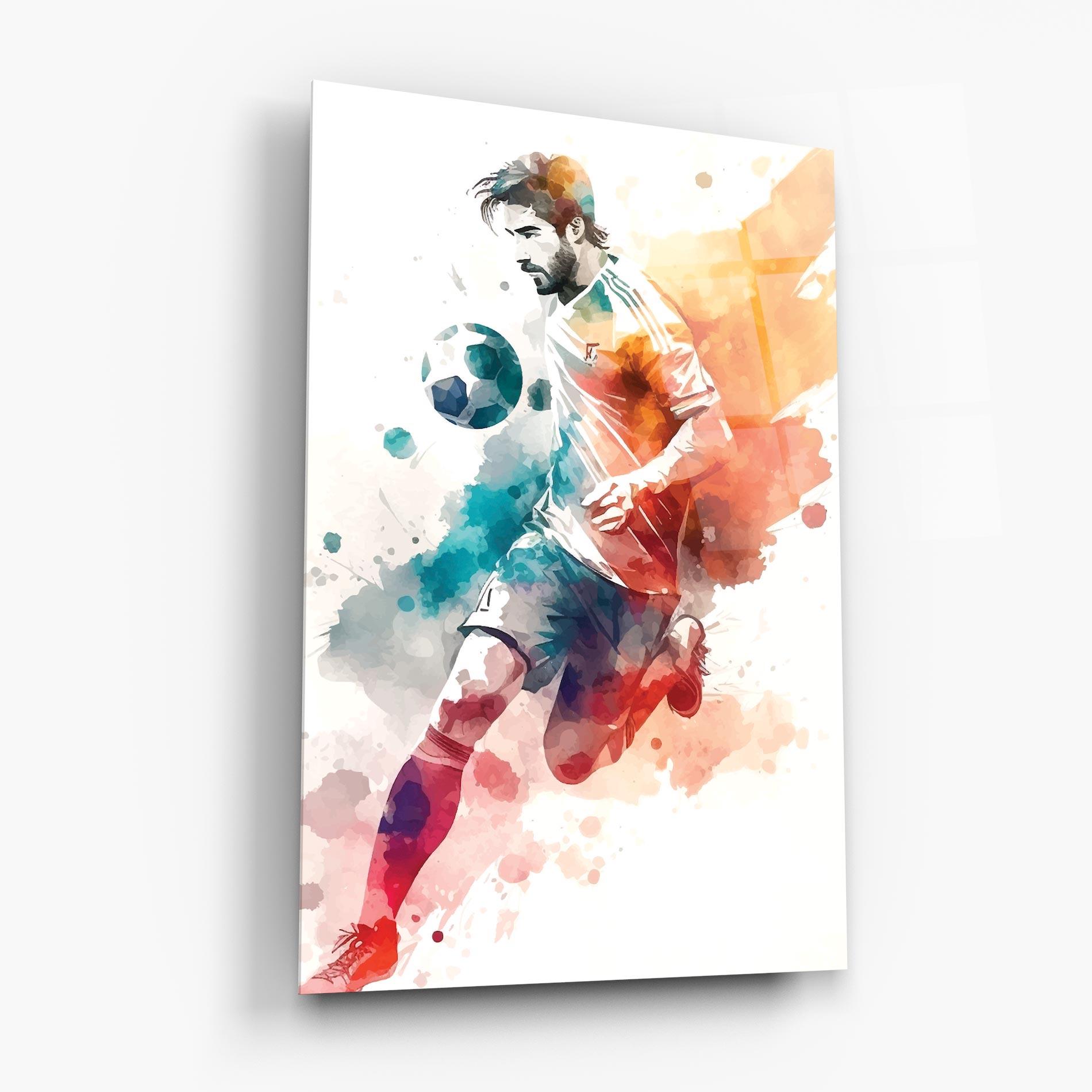 Tablou Sticla Football Watercolor mockup 6