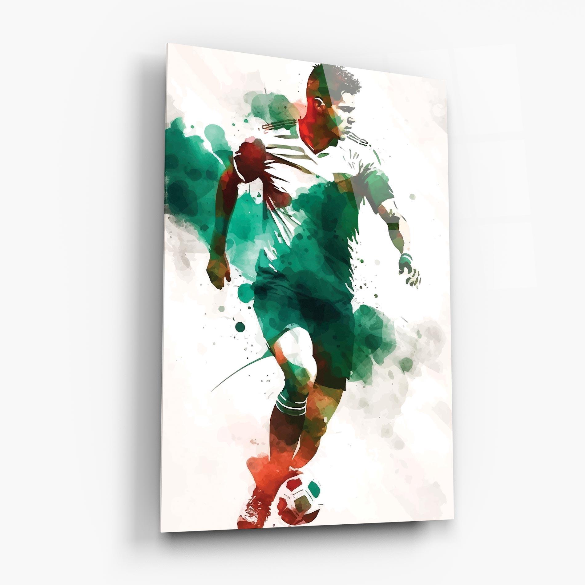 Tablou Sticla Green Football mockup 6