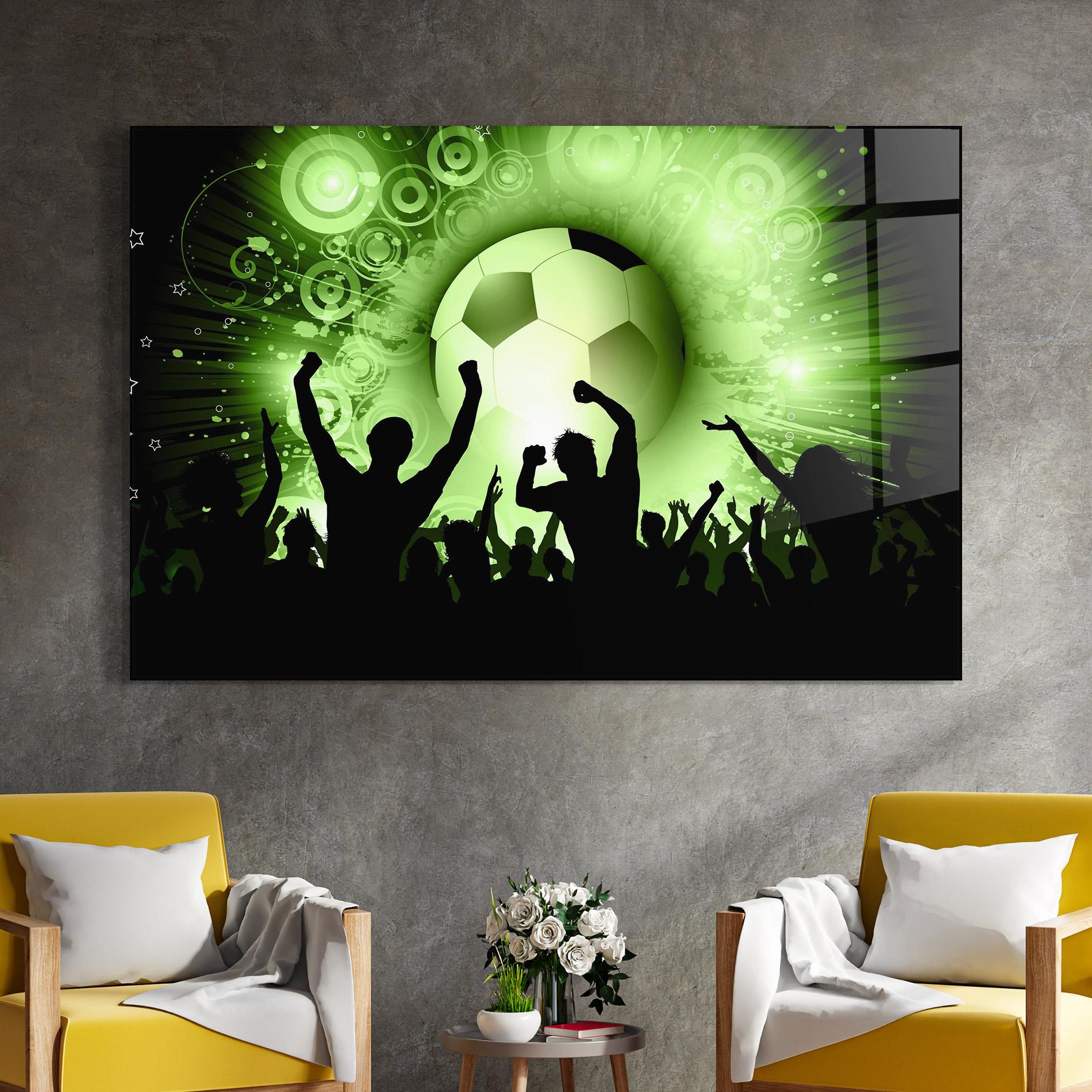 Tablou Sticla Football Crowd mockup 4