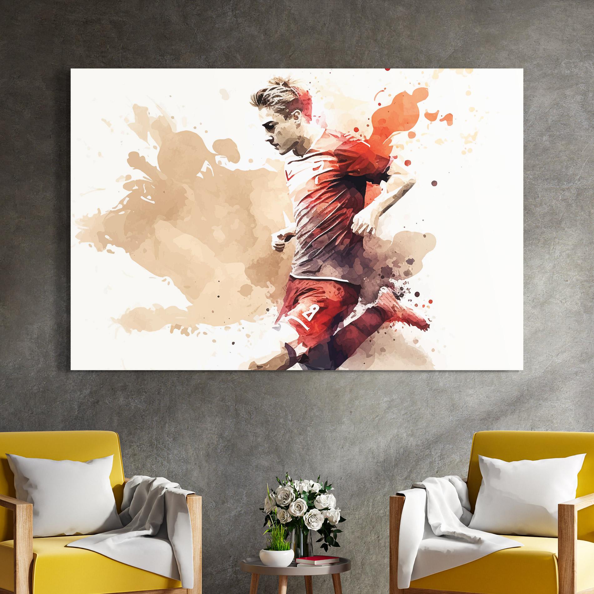 Tablou Sticla Football Red Cream mockup 4