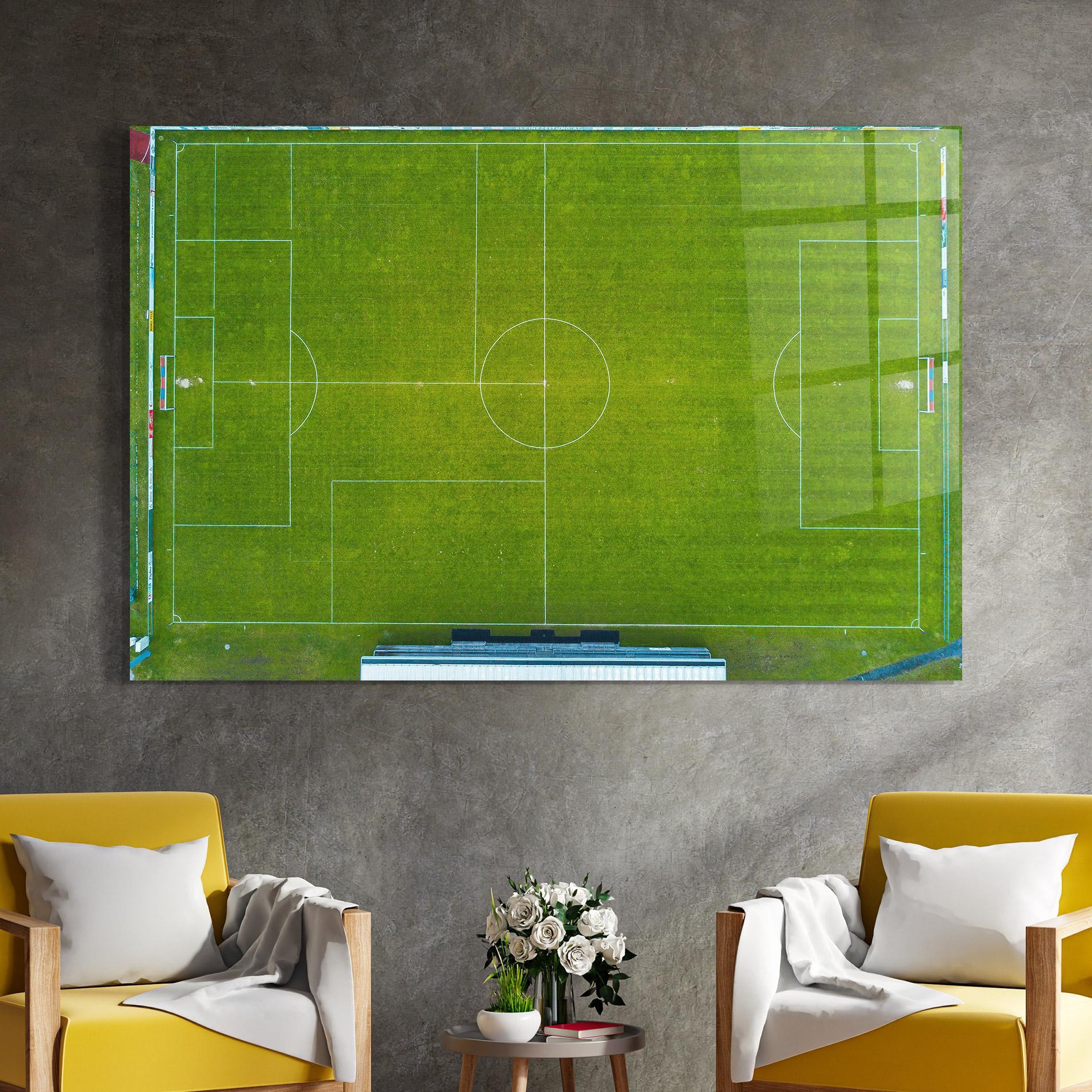 Tablou Sticla Green Football Field mockup 4