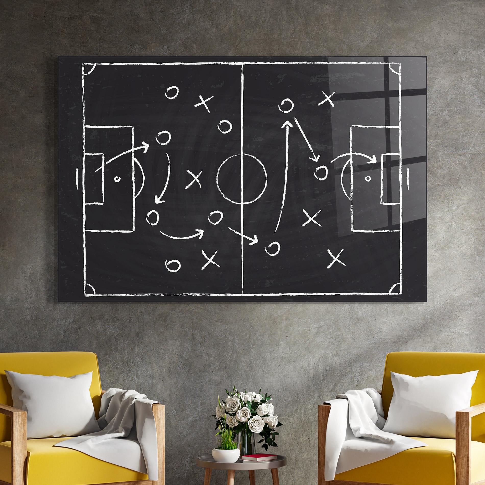 Tablou Sticla Grey Board Football mockup 4