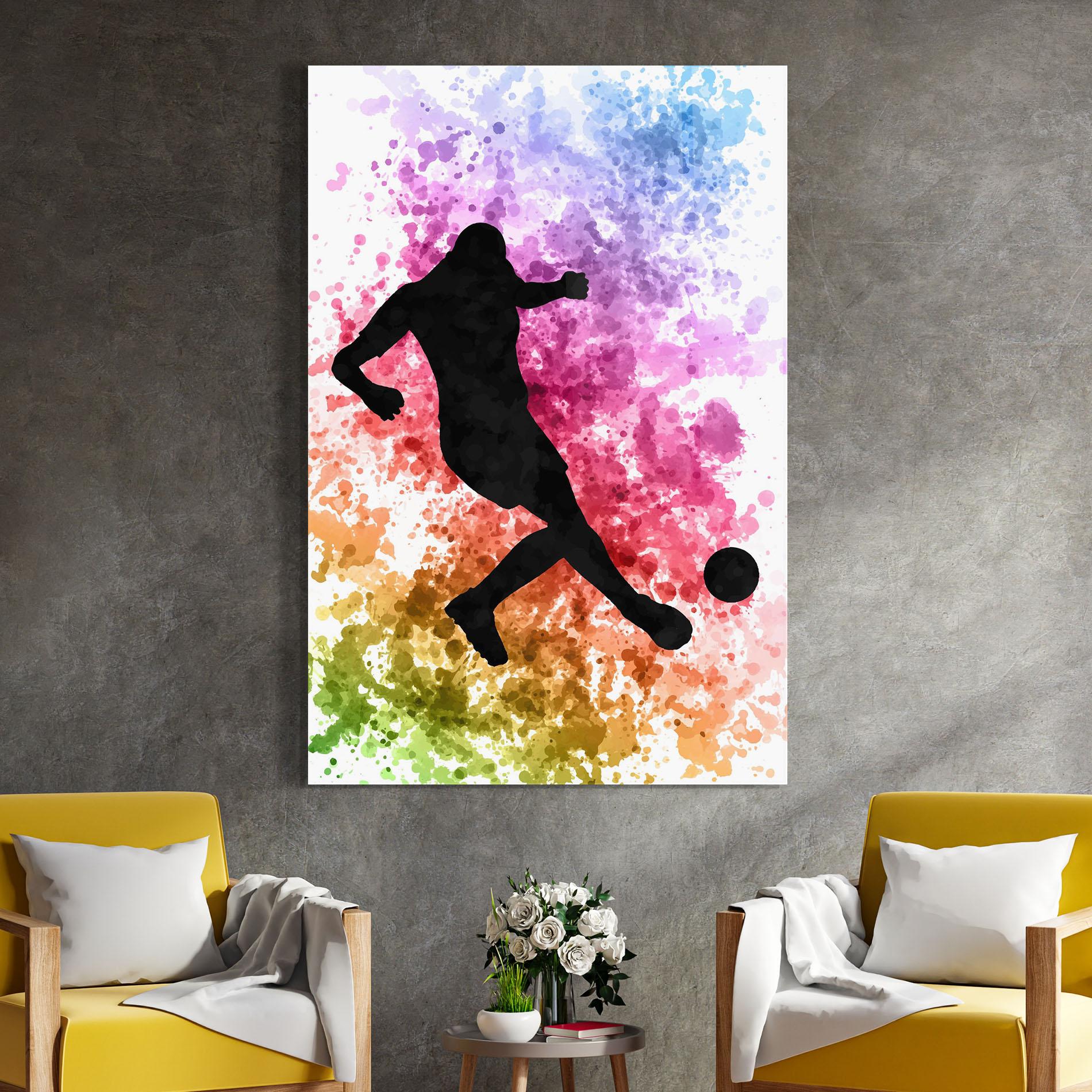 Tablou Sticla Colorful Art Football mockup 4