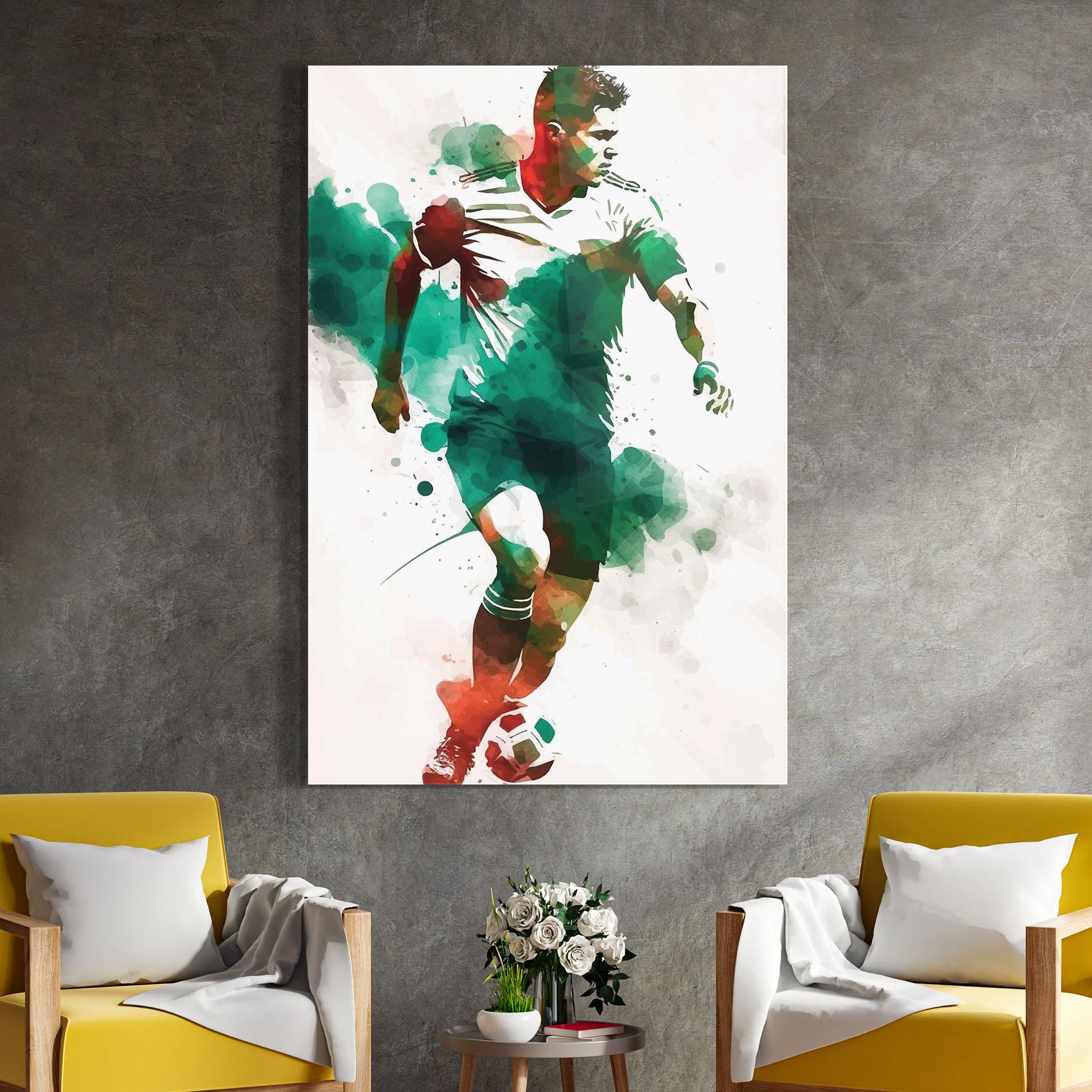 Tablou Sticla Green Football mockup 4