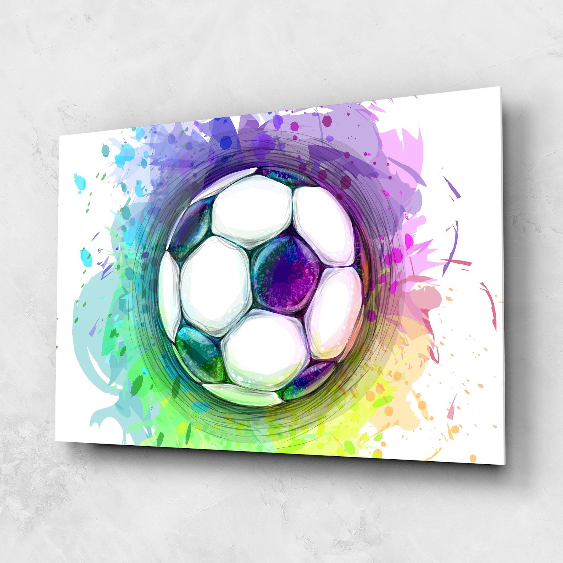 Tablou Sticla Colorful Football mockup 1