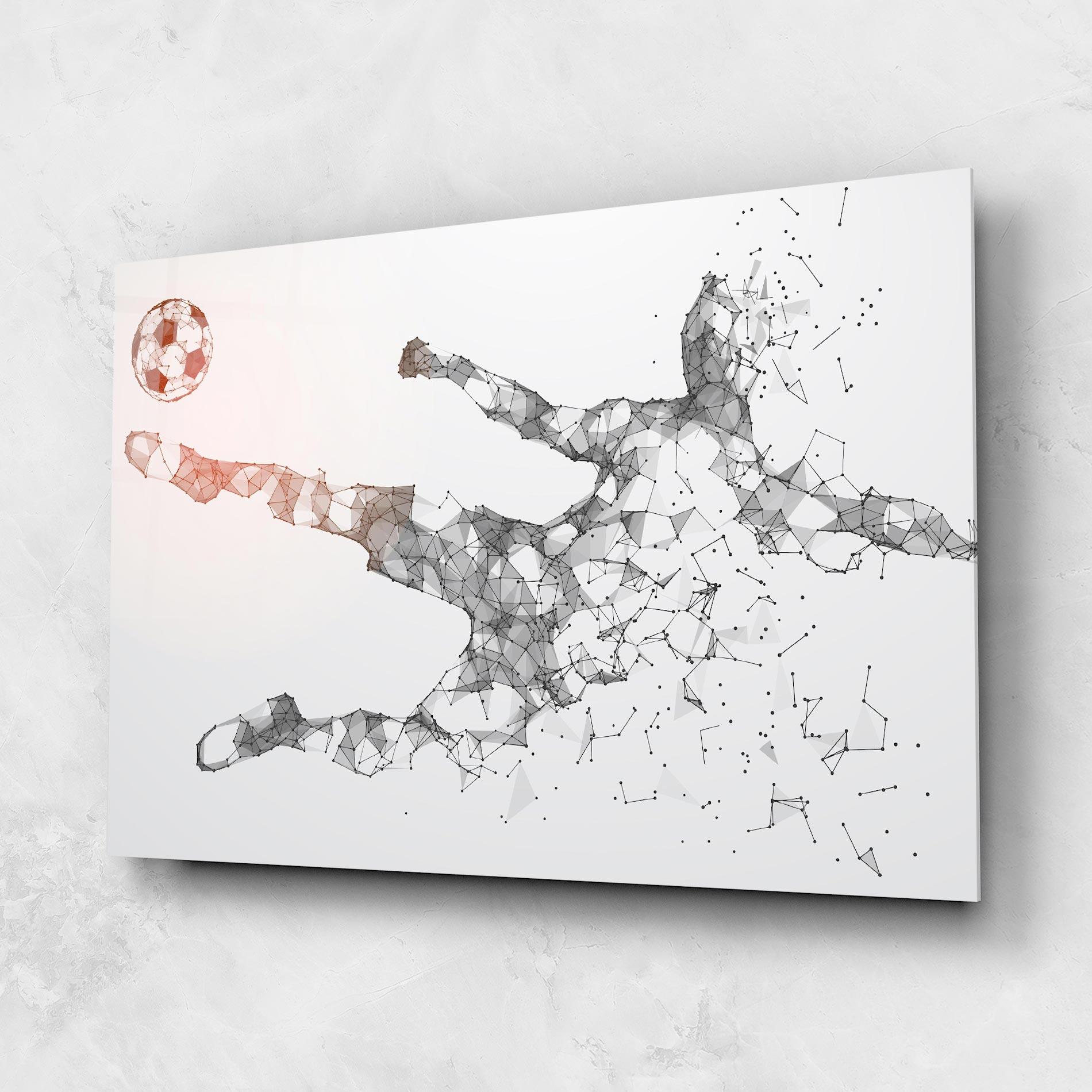 Tablou Sticla Football Orange Ball mockup 1