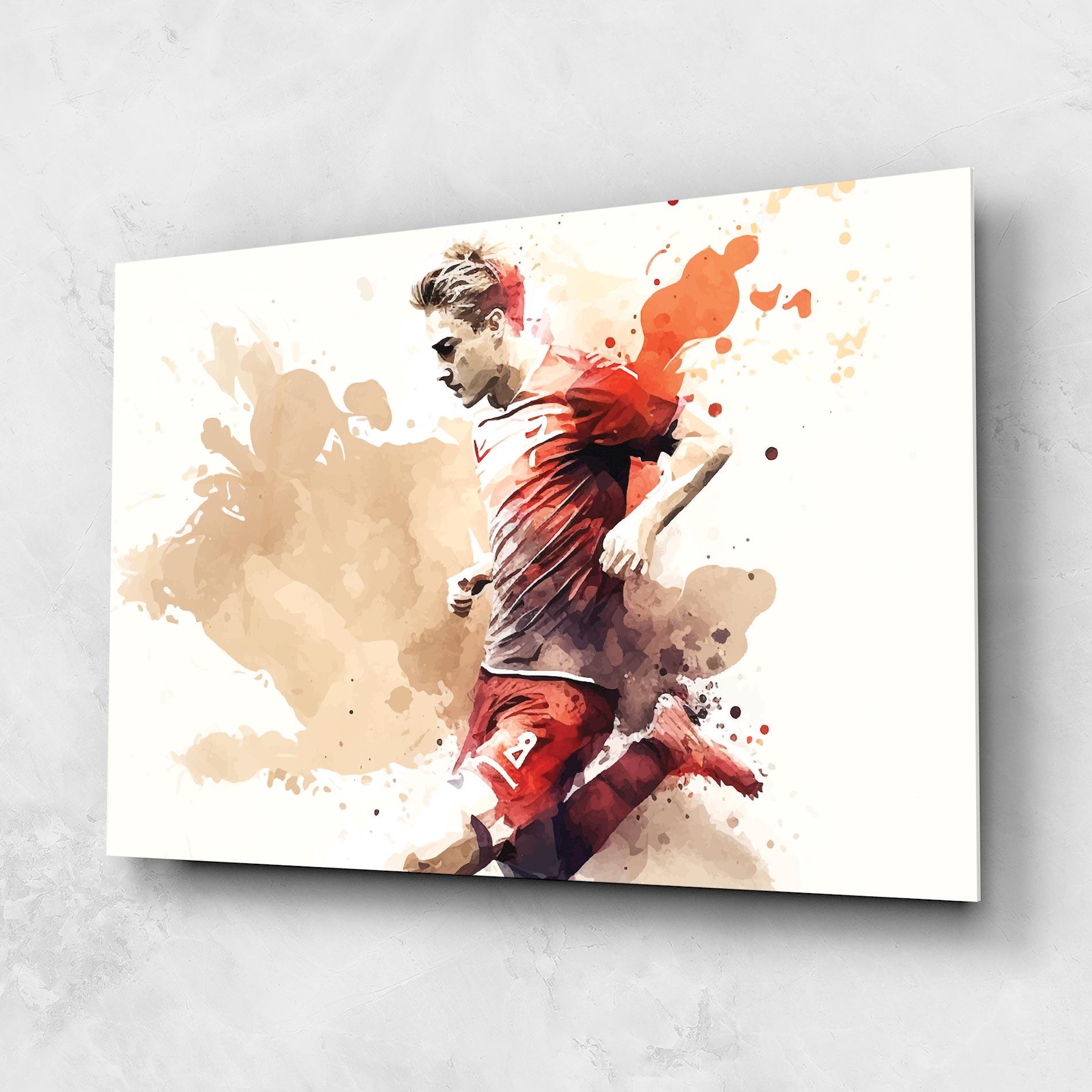 Tablou Sticla Football Red Cream mockup 1