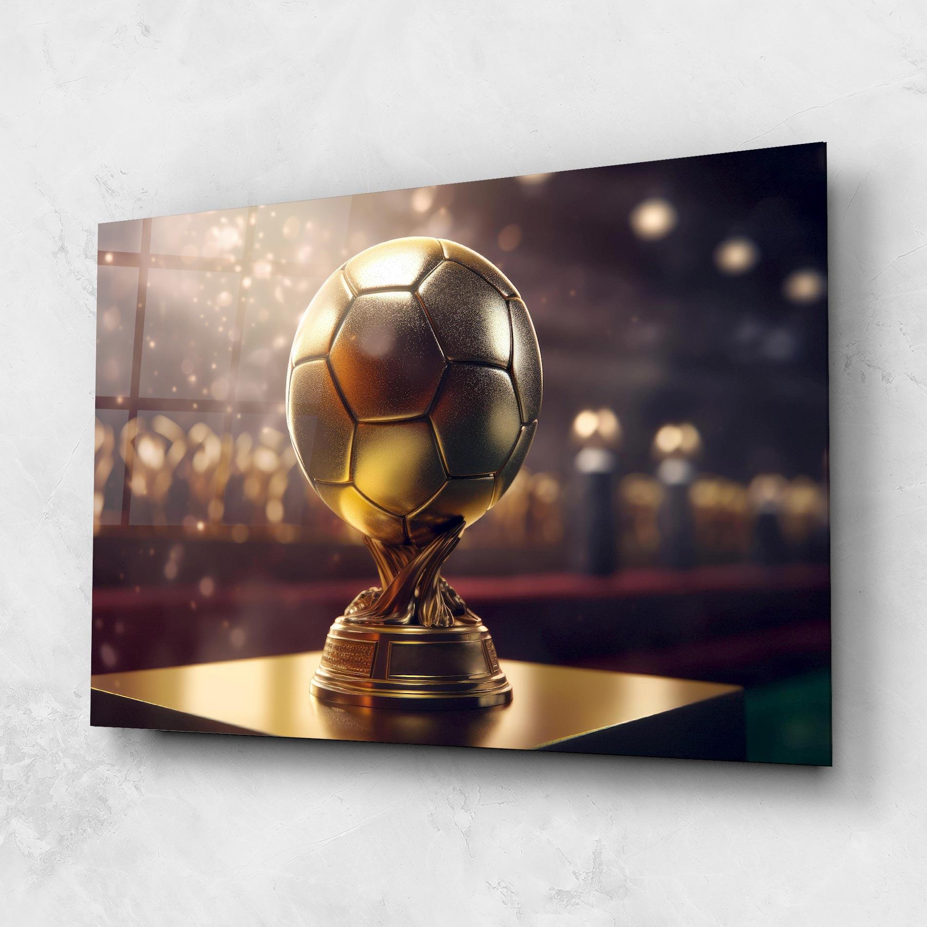Tablou Sticla Gold Football Award mockup 1