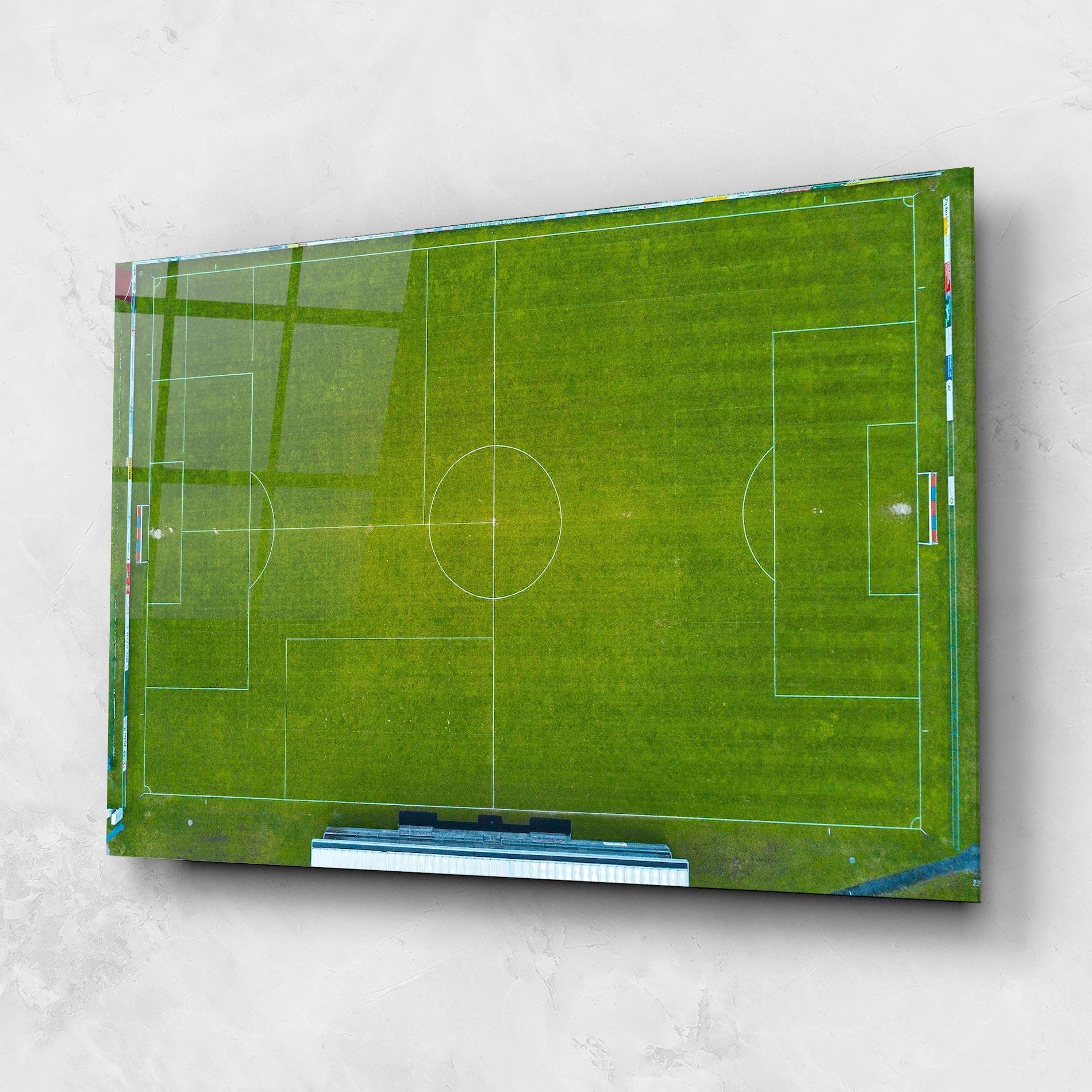 Tablou Sticla Green Football Field mockup 1