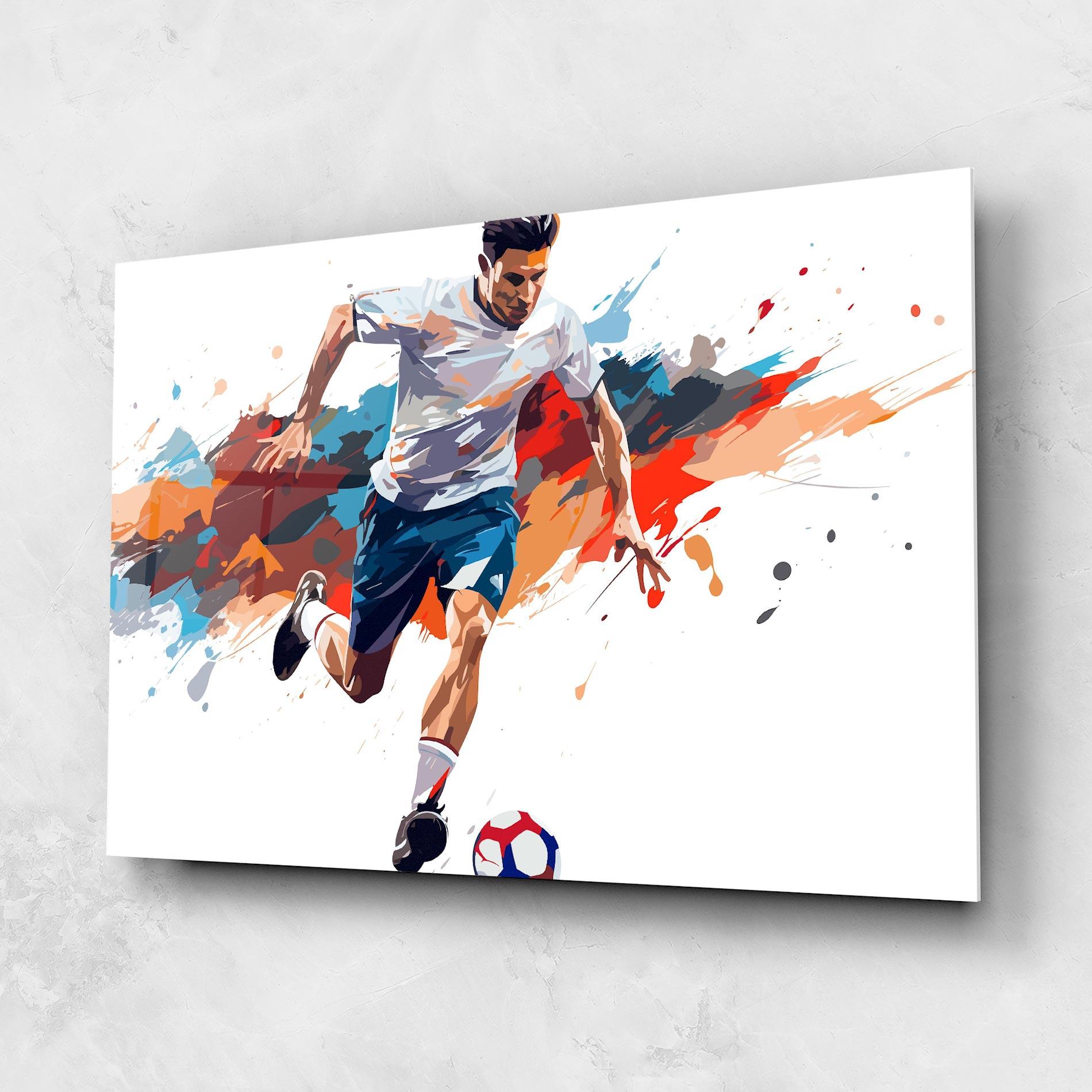 Tablou Sticla Grey Blue Football mockup 1