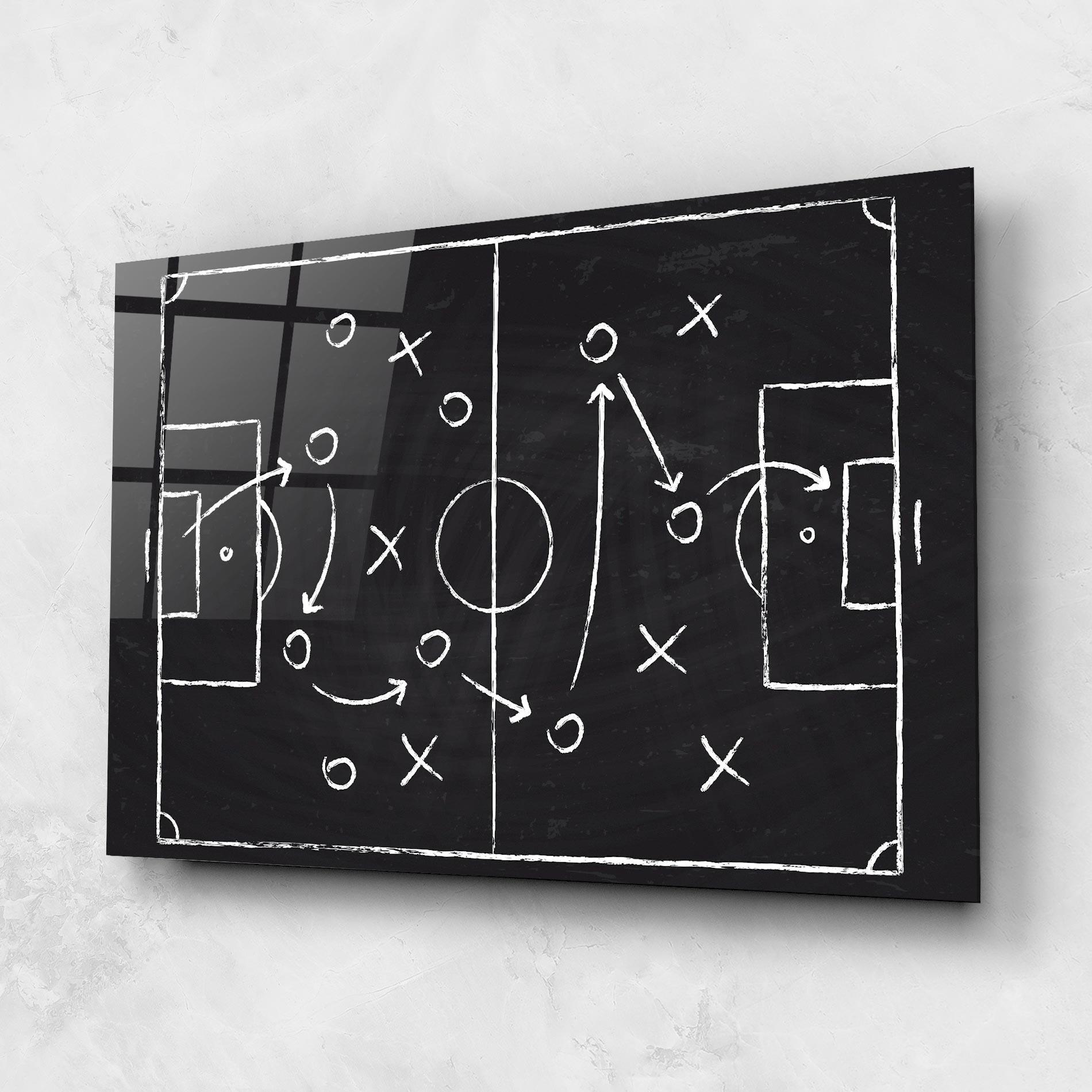 Tablou Sticla Grey Board Football mockup 1