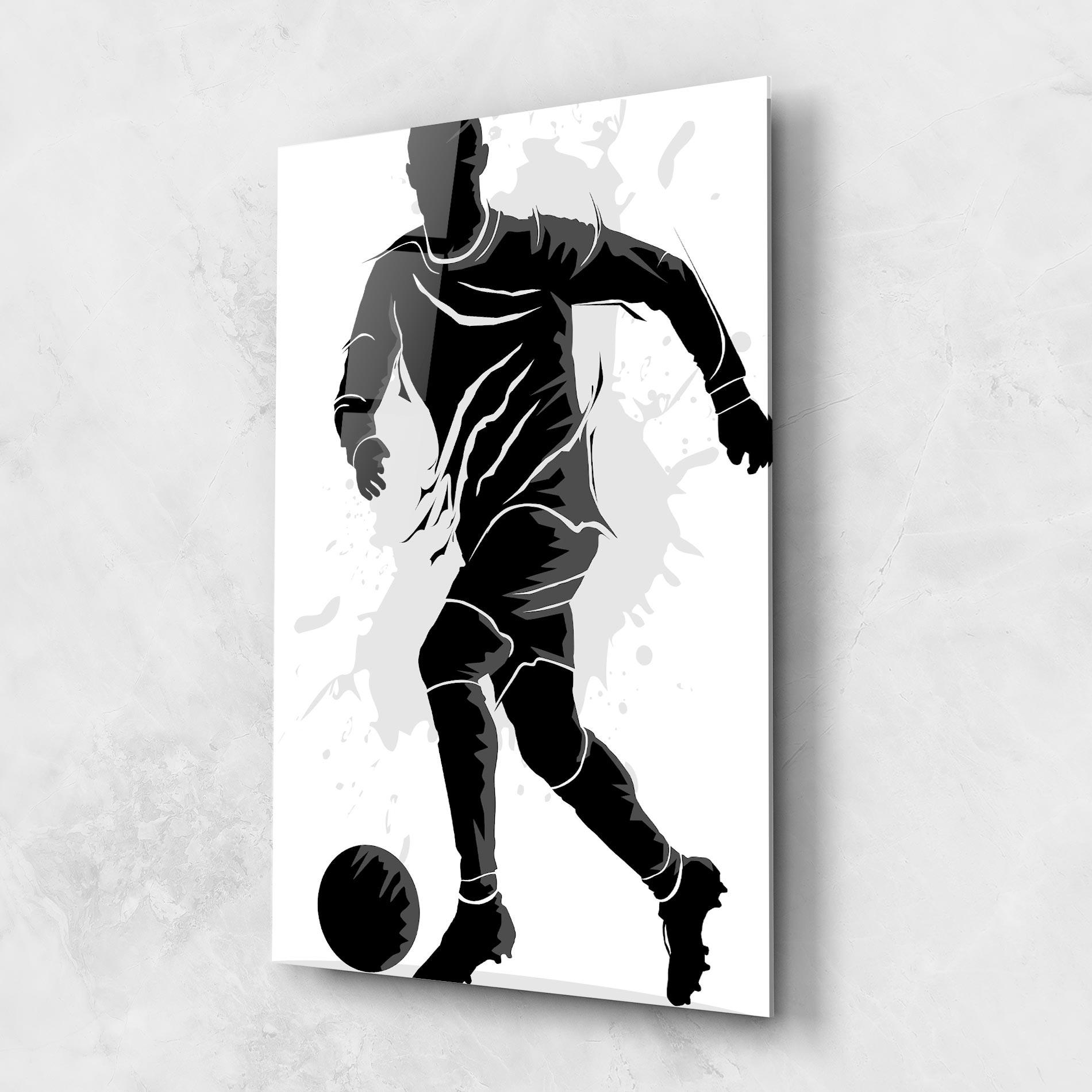 Tablou Sticla Football Shadow mockup 1