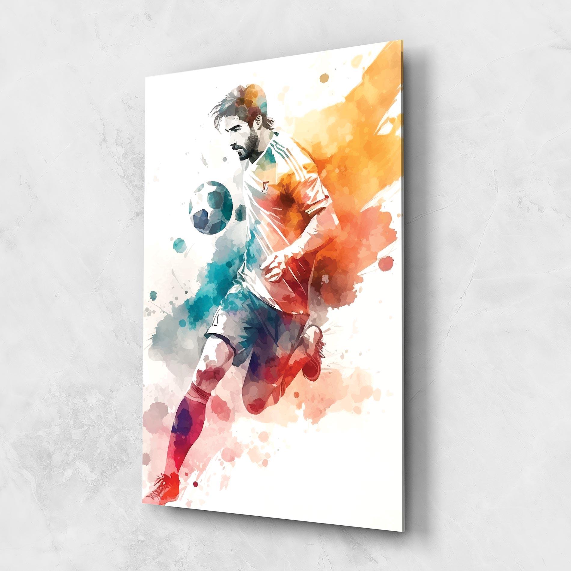 Tablou Sticla Football Watercolor mockup 1
