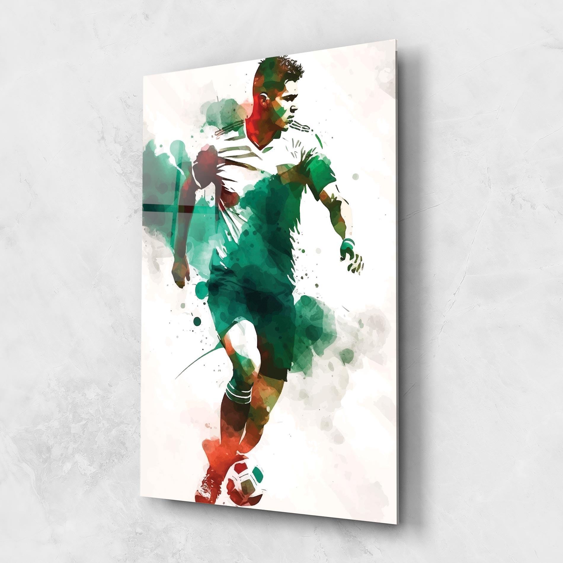 Tablou Sticla Green Football mockup 1