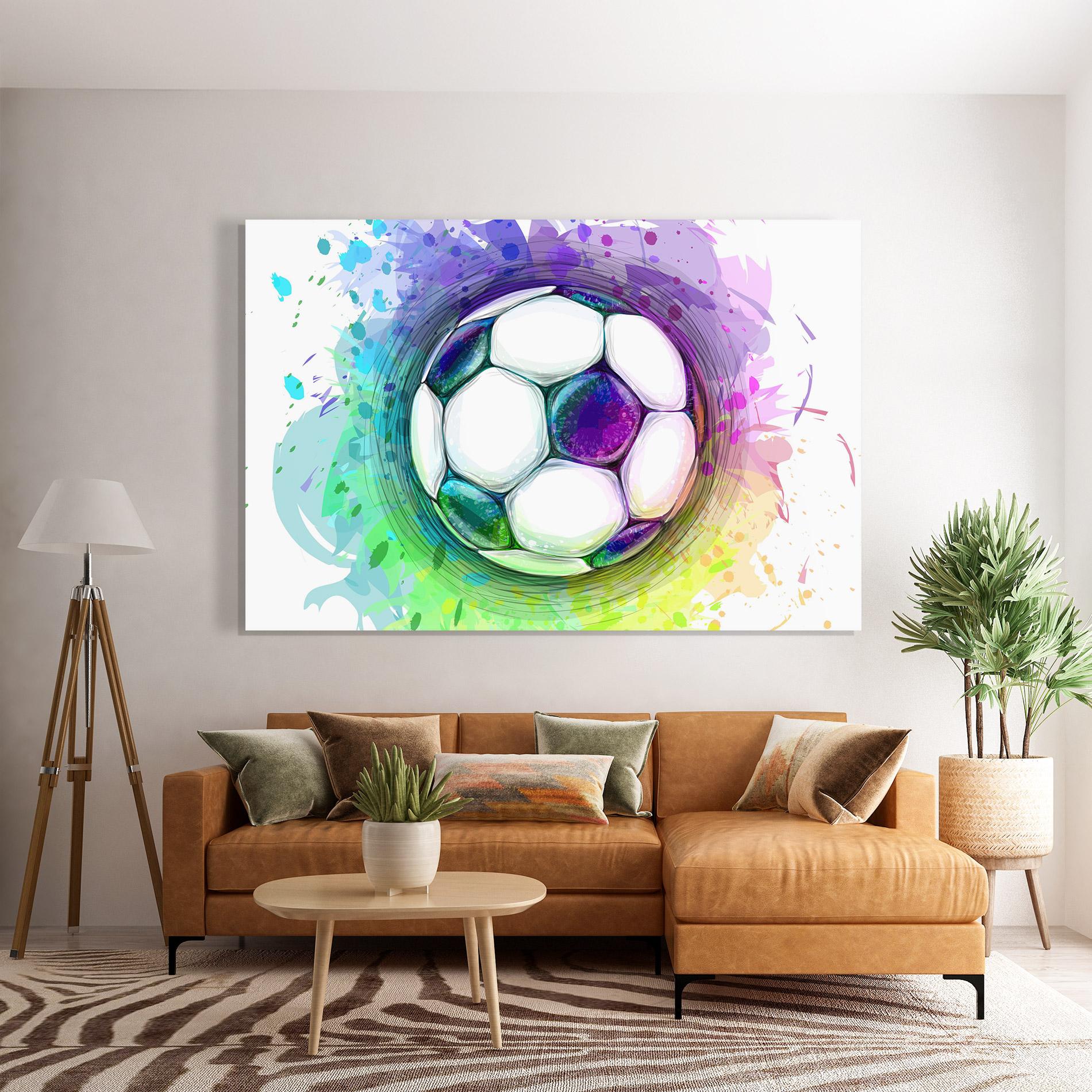 Tablou Sticla Colorful Football mockup 7