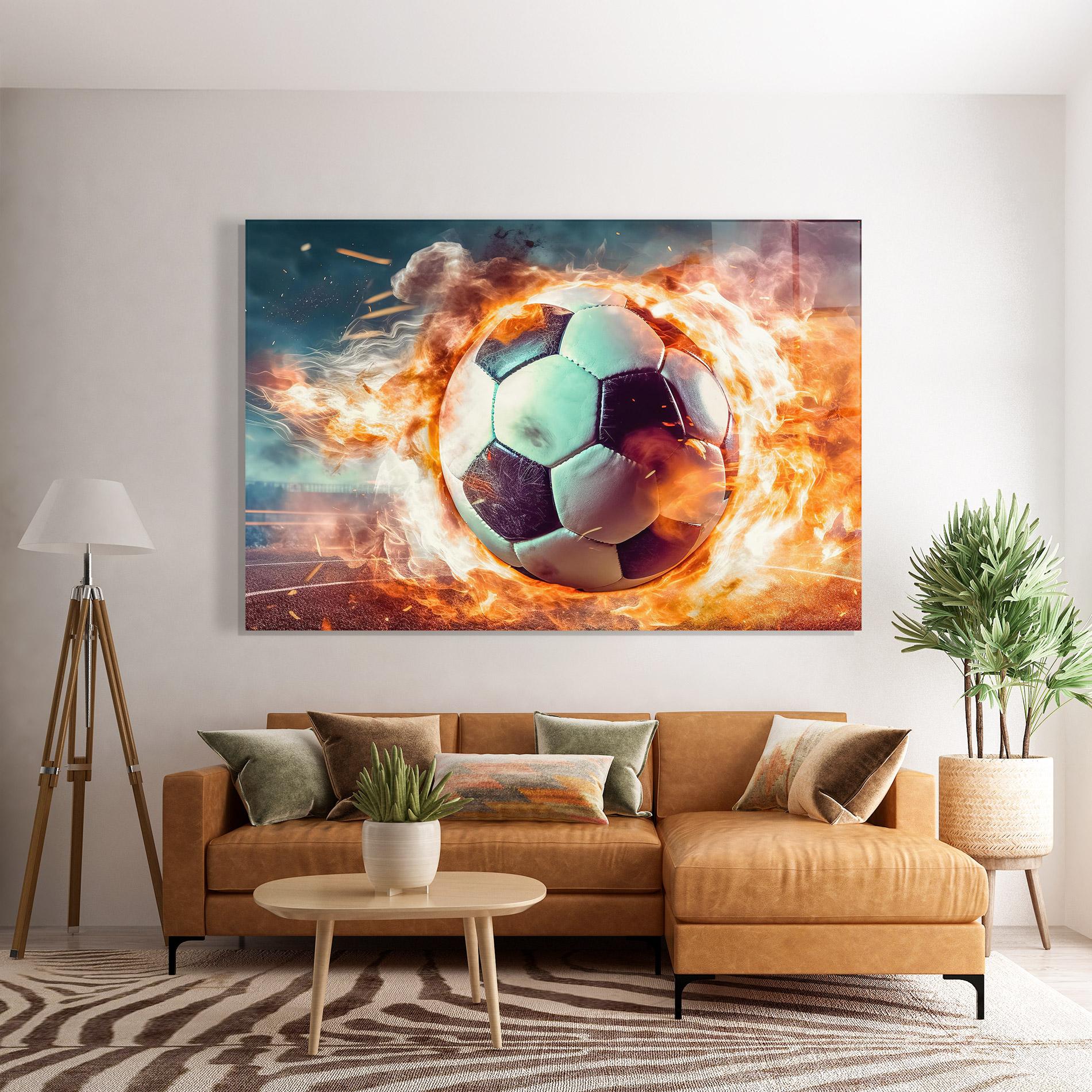 Tablou Sticla Football Explosion mockup 7