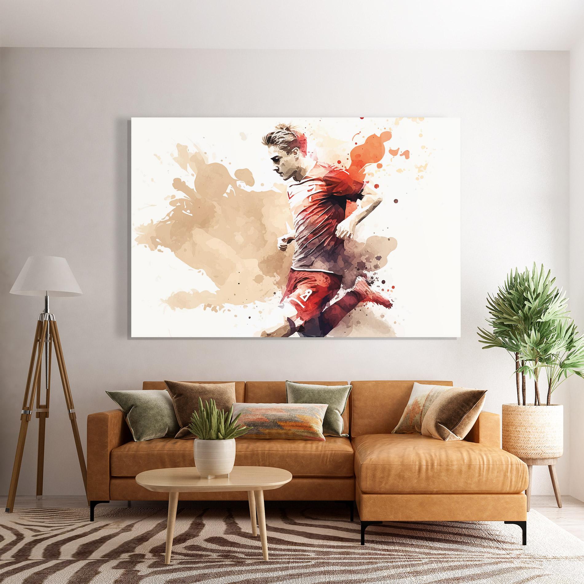 Tablou Sticla Football Red Cream mockup 7