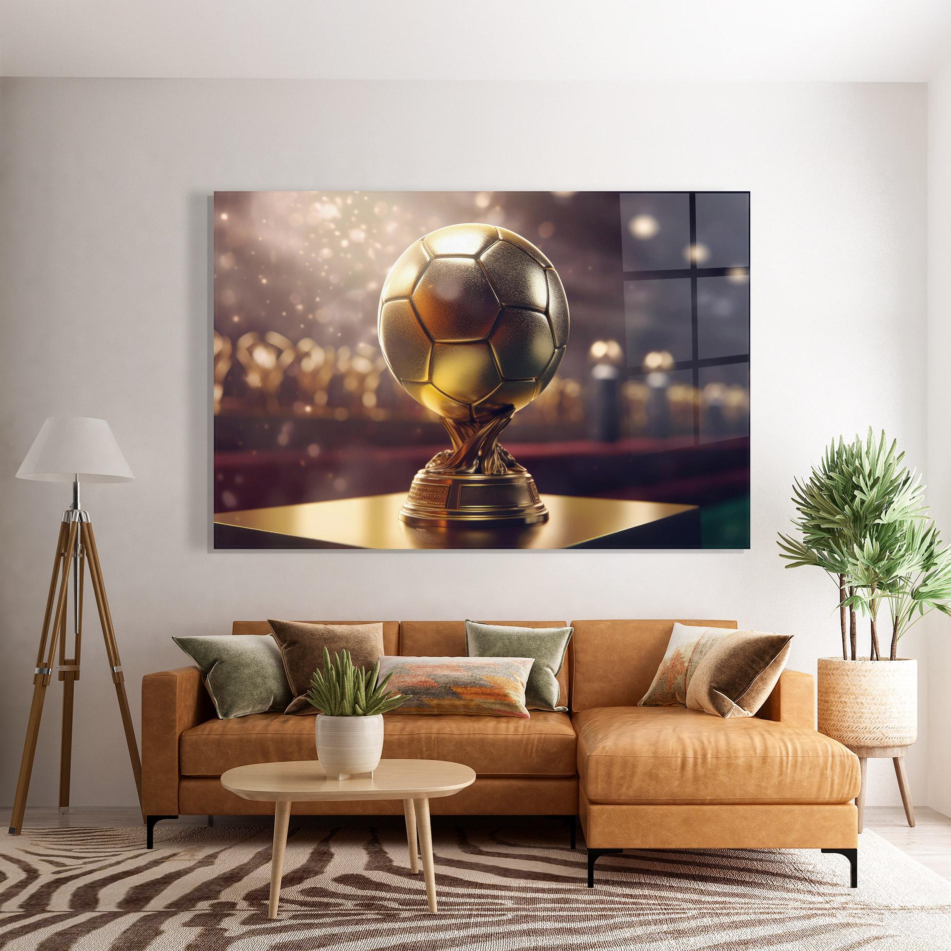Tablou Sticla Gold Football Award mockup 7