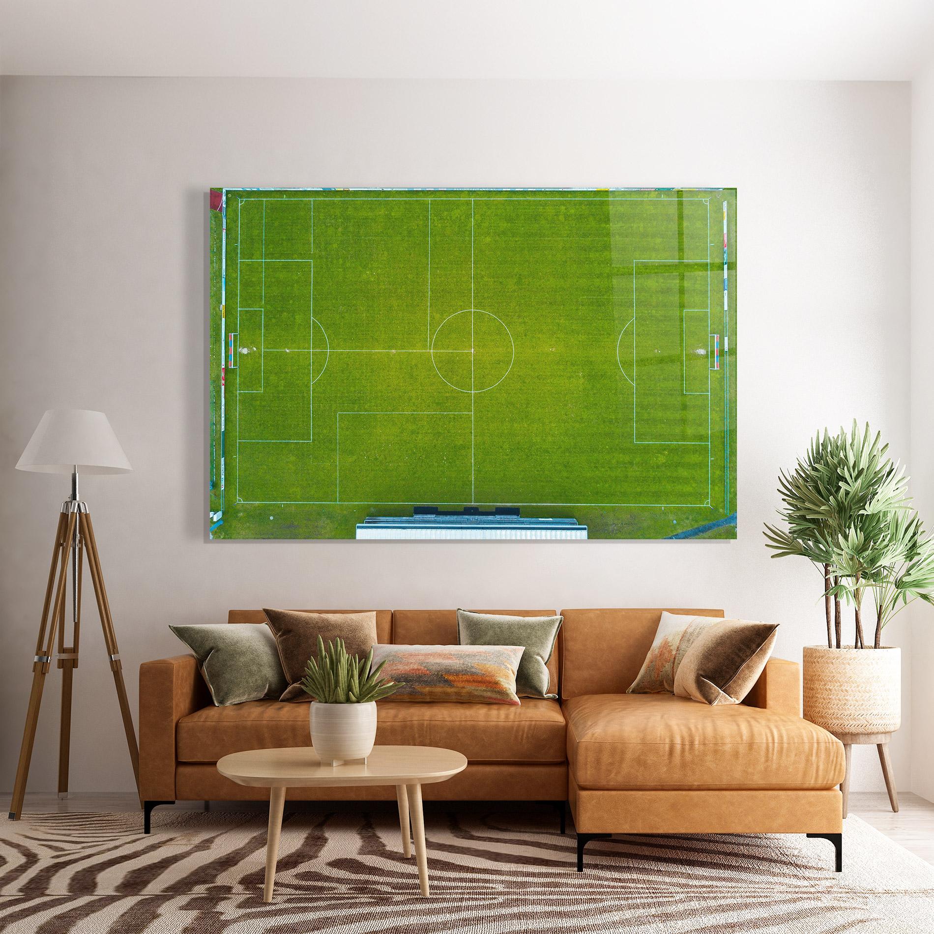 Tablou Sticla Green Football Field mockup 7