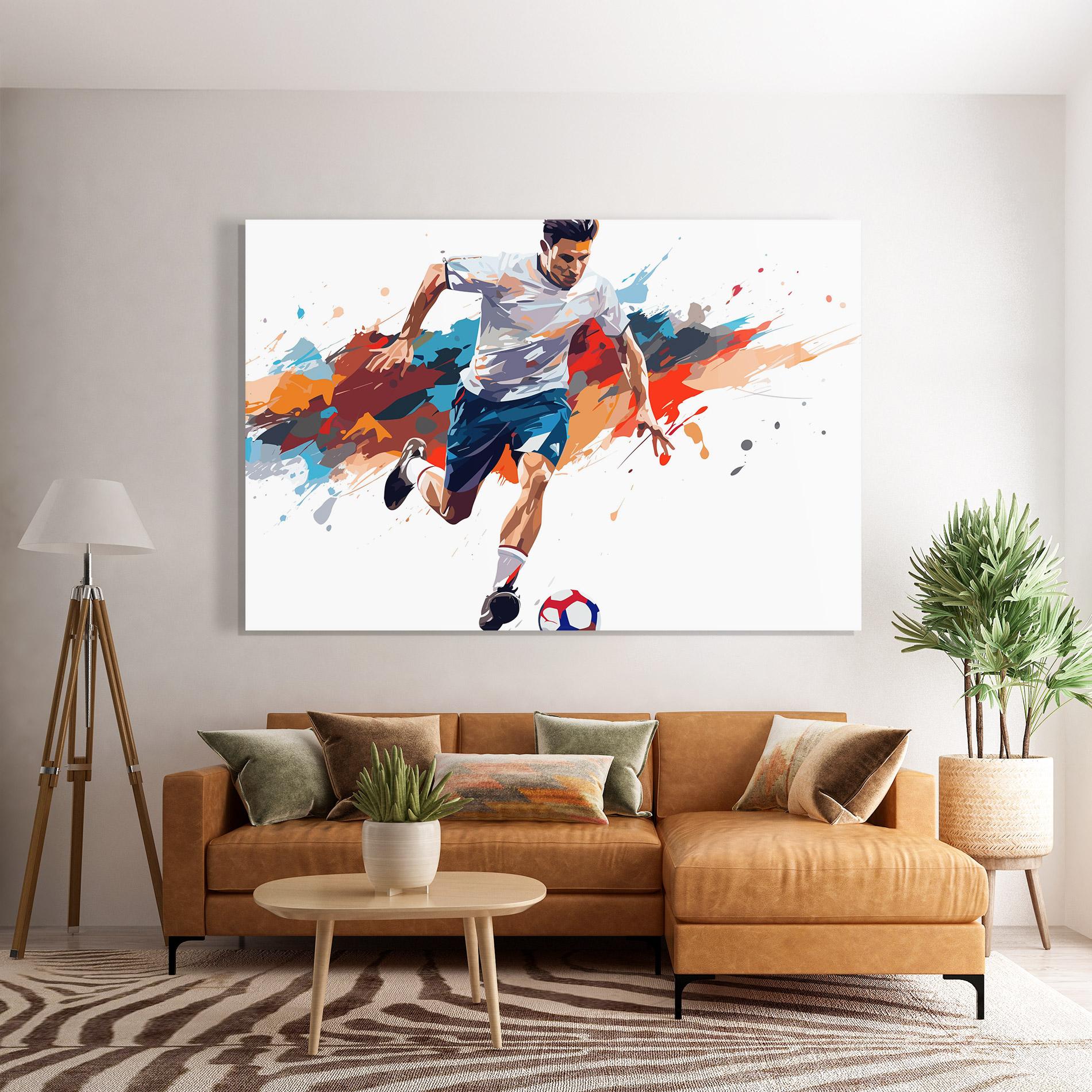 Tablou Sticla Grey Blue Football mockup 7