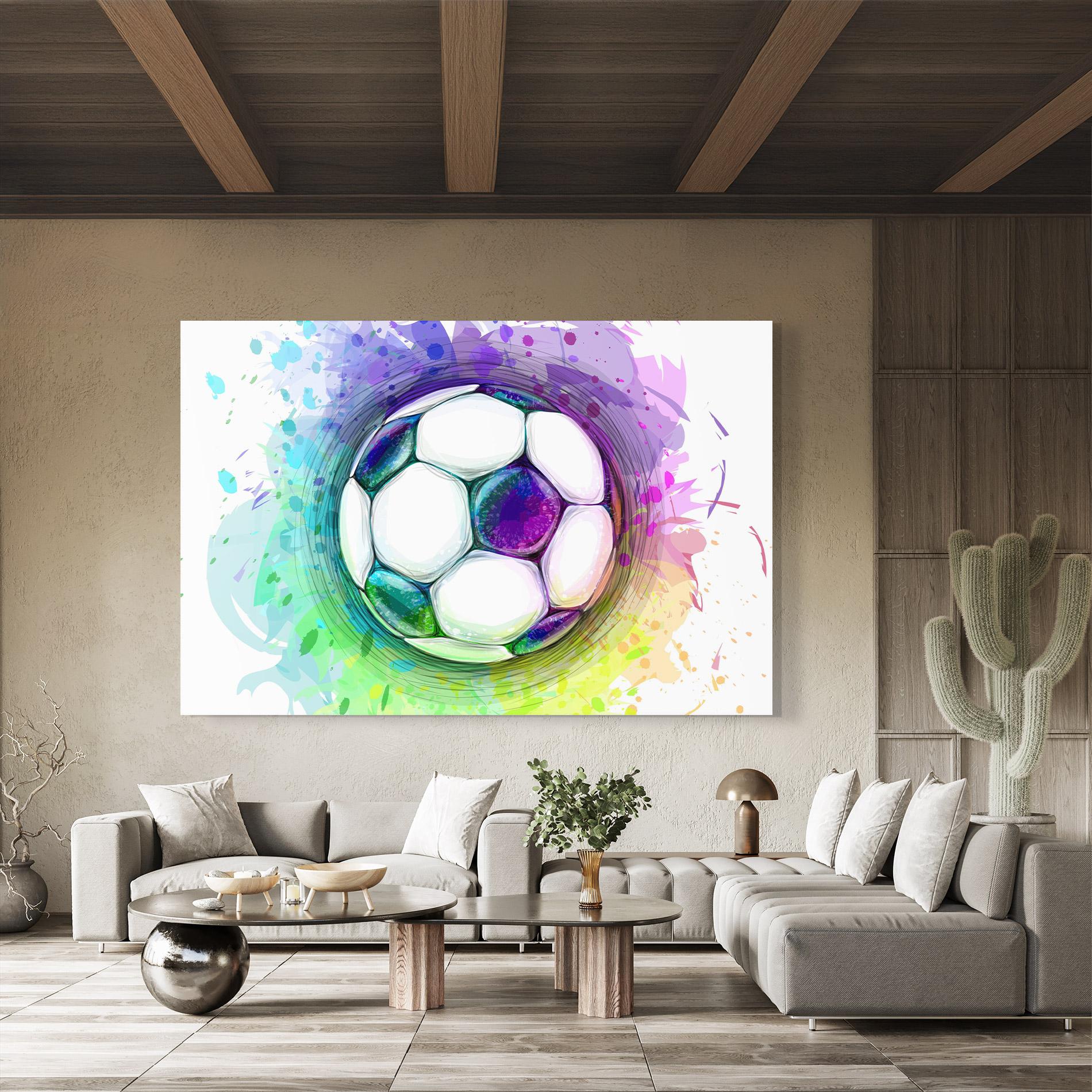 Tablou Sticla Colorful Football mockup 8