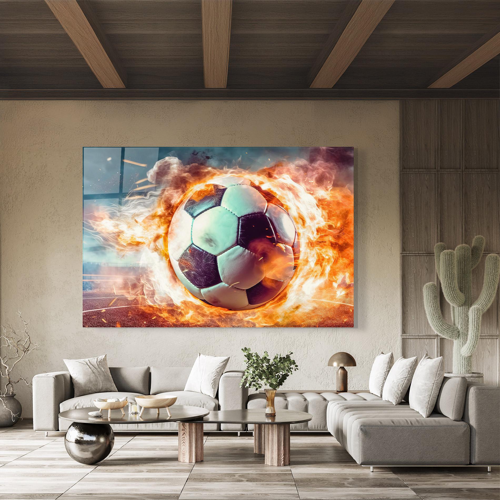 Tablou Sticla Football Explosion mockup 8