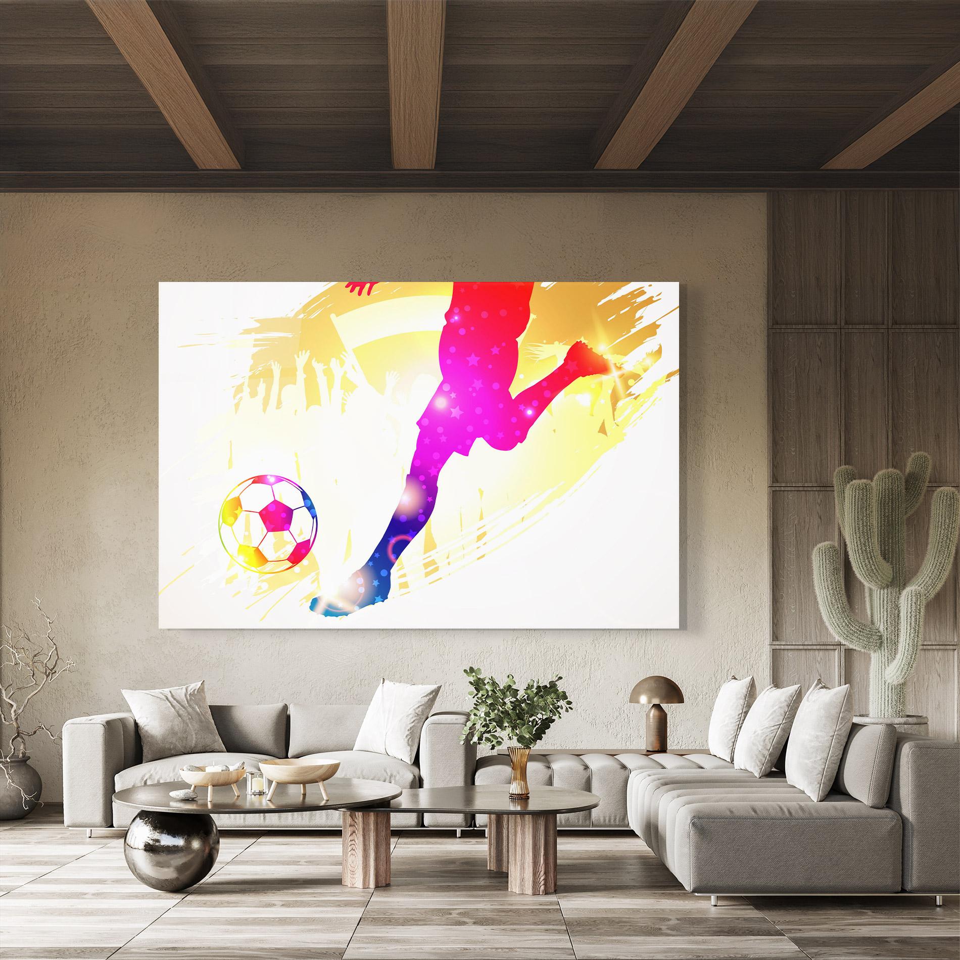 Tablou Sticla Football Gold Art mockup 8