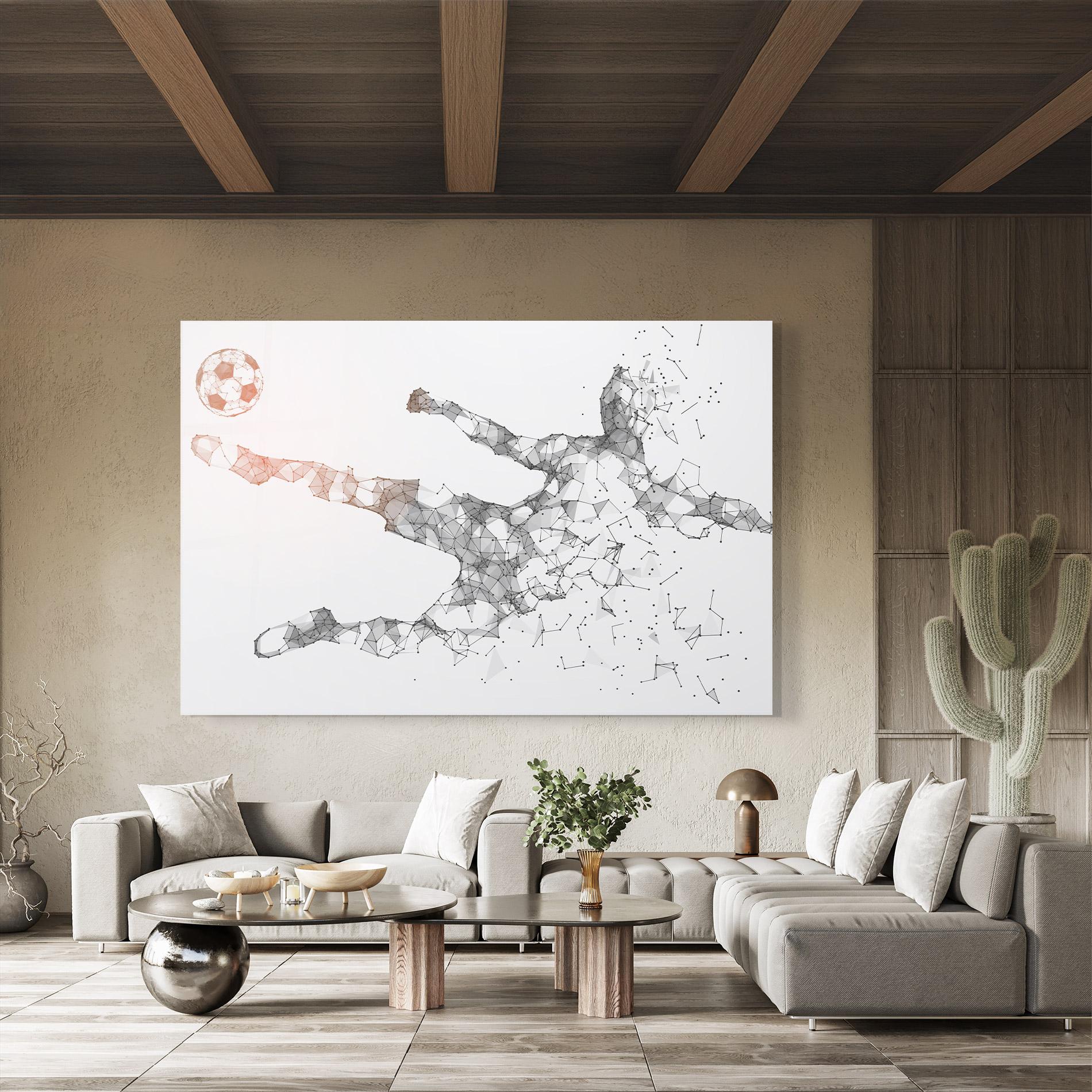 Tablou Sticla Football Orange Ball mockup 8