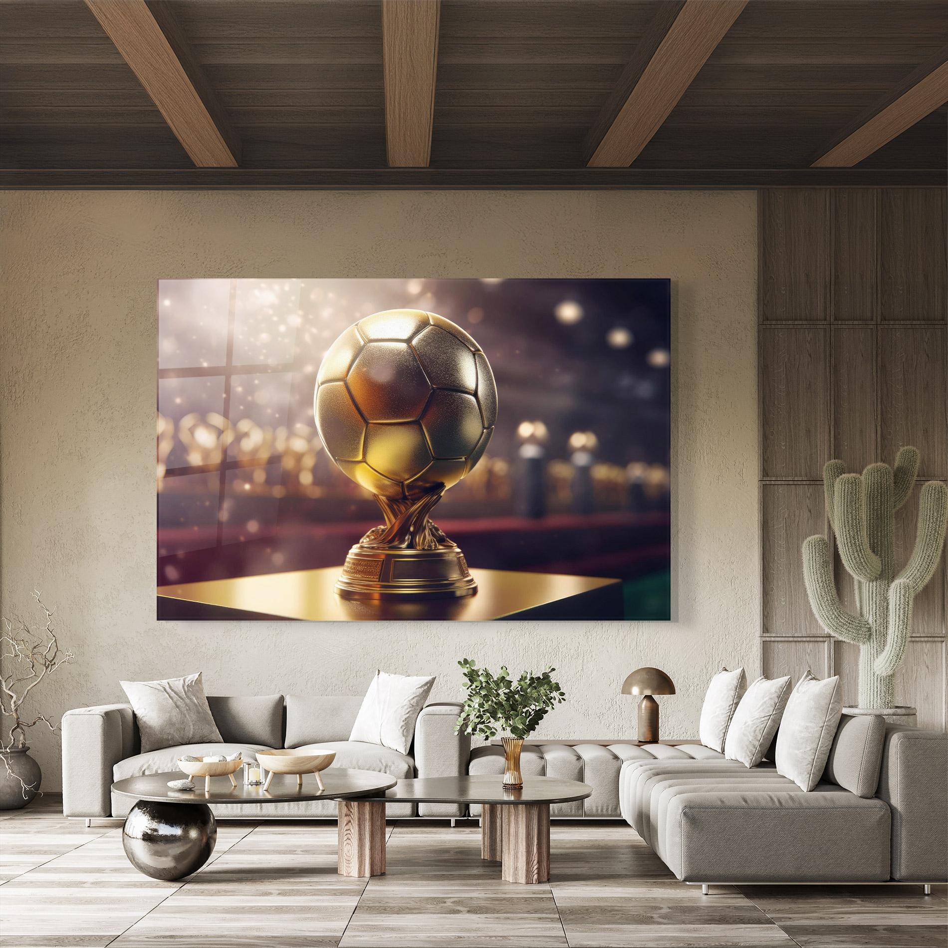 Tablou Sticla Gold Football Award mockup 8