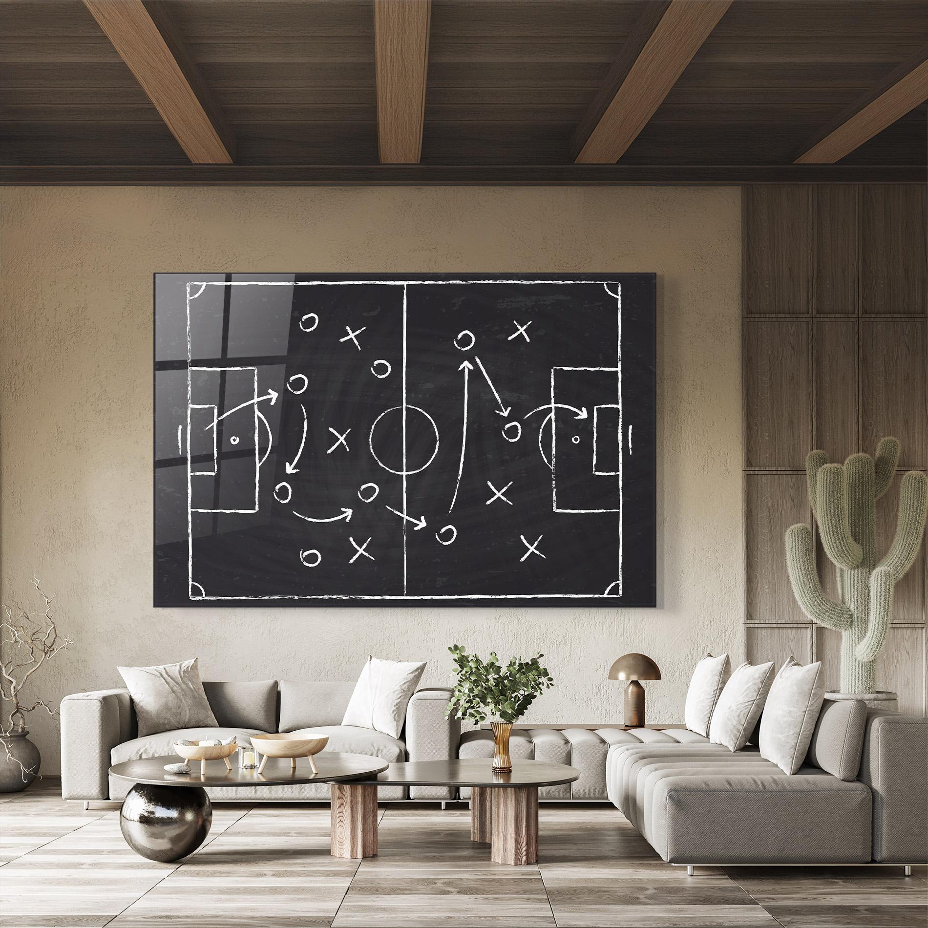 Tablou Sticla Grey Board Football mockup 8