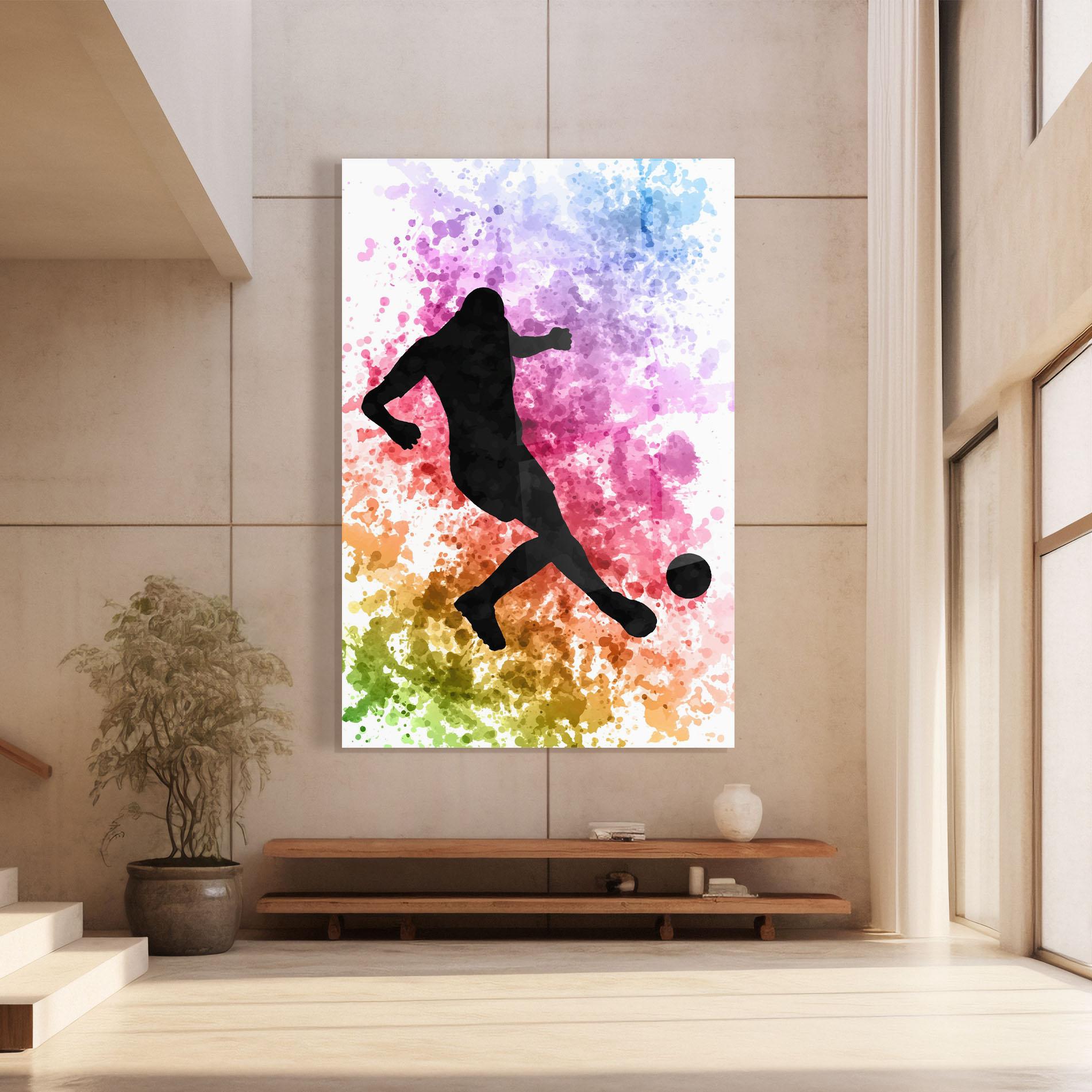 Tablou Sticla Colorful Art Football mockup 8