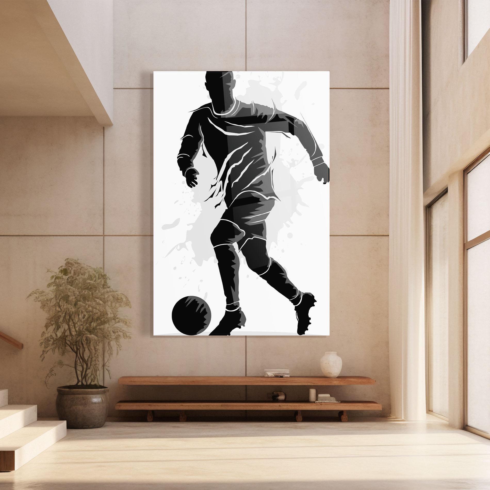 Tablou Sticla Football Shadow mockup 8